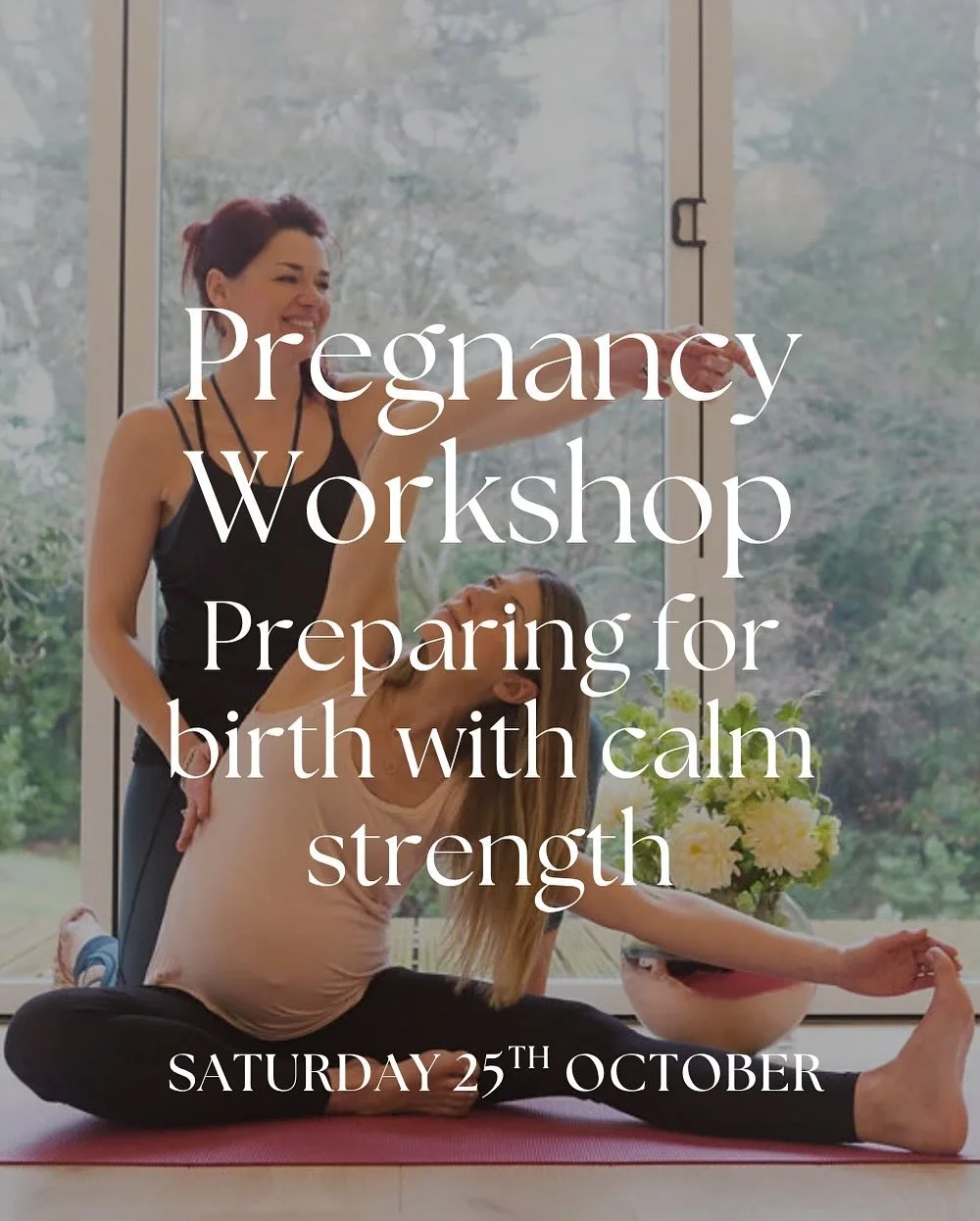 Roots &amp; Wings: Preparing for Birth with Calm Strength
Saturday October 25, 2025

All levels welcome. Suitable from 14&ndash;40 weeks.

Over the session, you&rsquo;ll be guided through:

Gentle pregnancy yoga to ease common aches, release tension,