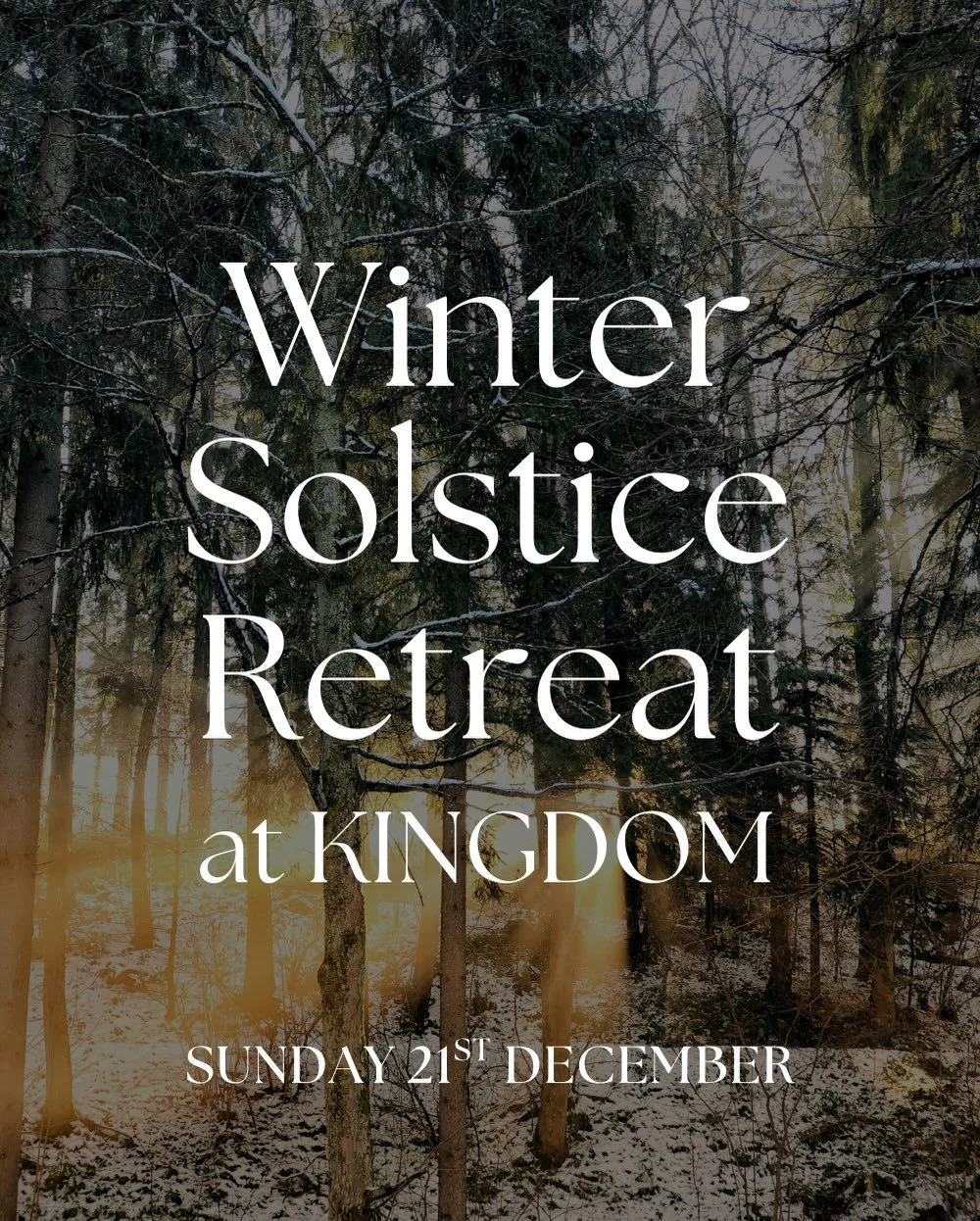 Join Natalie at KINGDOM for an immersive half-day retreat to honor the winter solstice with a focus on deep rest, relaxation, and connecting with your natural state. 

Inspired by the ancient wisdom of Ayurveda, this retreat will help you find balanc