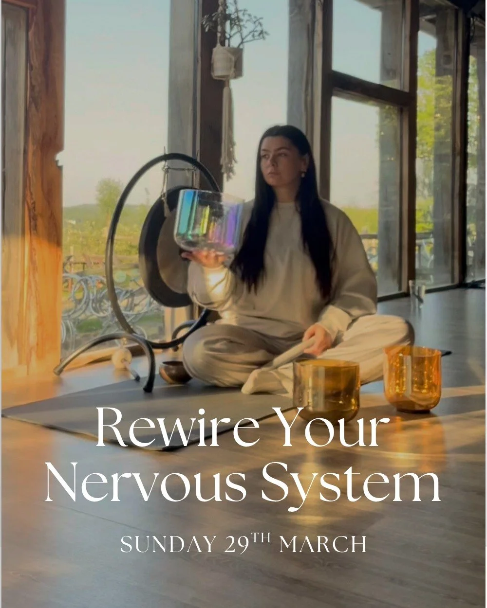 Step into a sanctuary of calm with our 2-hour &ldquo;Rewire Your Nervous System&rdquo; workshop. 

Through gentle somatic flow, restful yin stretches, and soothing sound healing, you&rsquo;ll discover simple ways to nurture inner peace and safety. 

