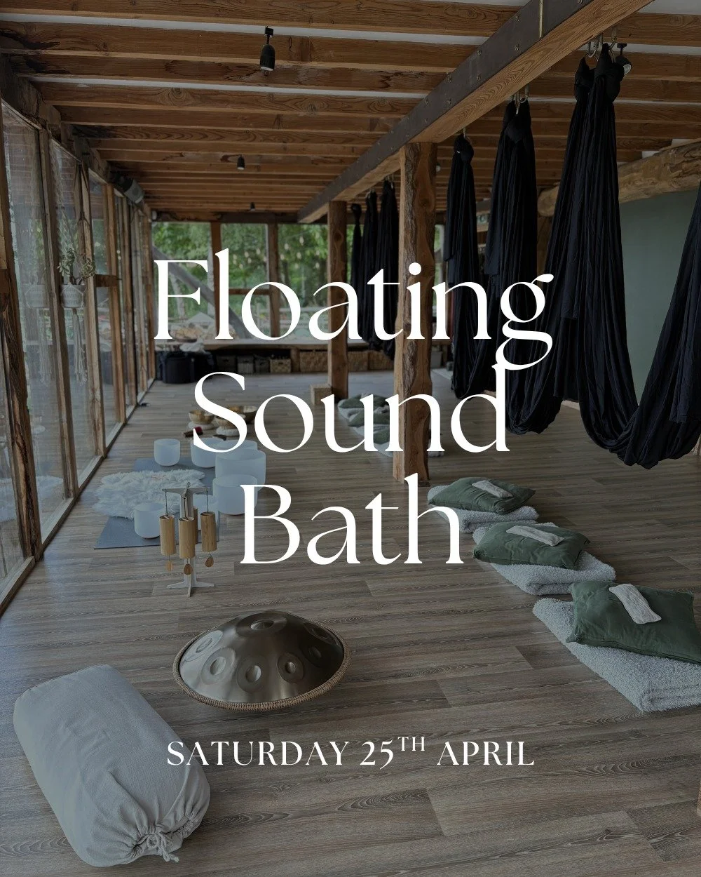 A Sound Bath&hellip; in Hammocks ✨

Last few spaces remaining.

Experience deep relaxation like never before &mdash; suspended in your own cosy hammock, gently floating as waves of sound wash over you.

For 90 minutes, allow the healing vibrations of