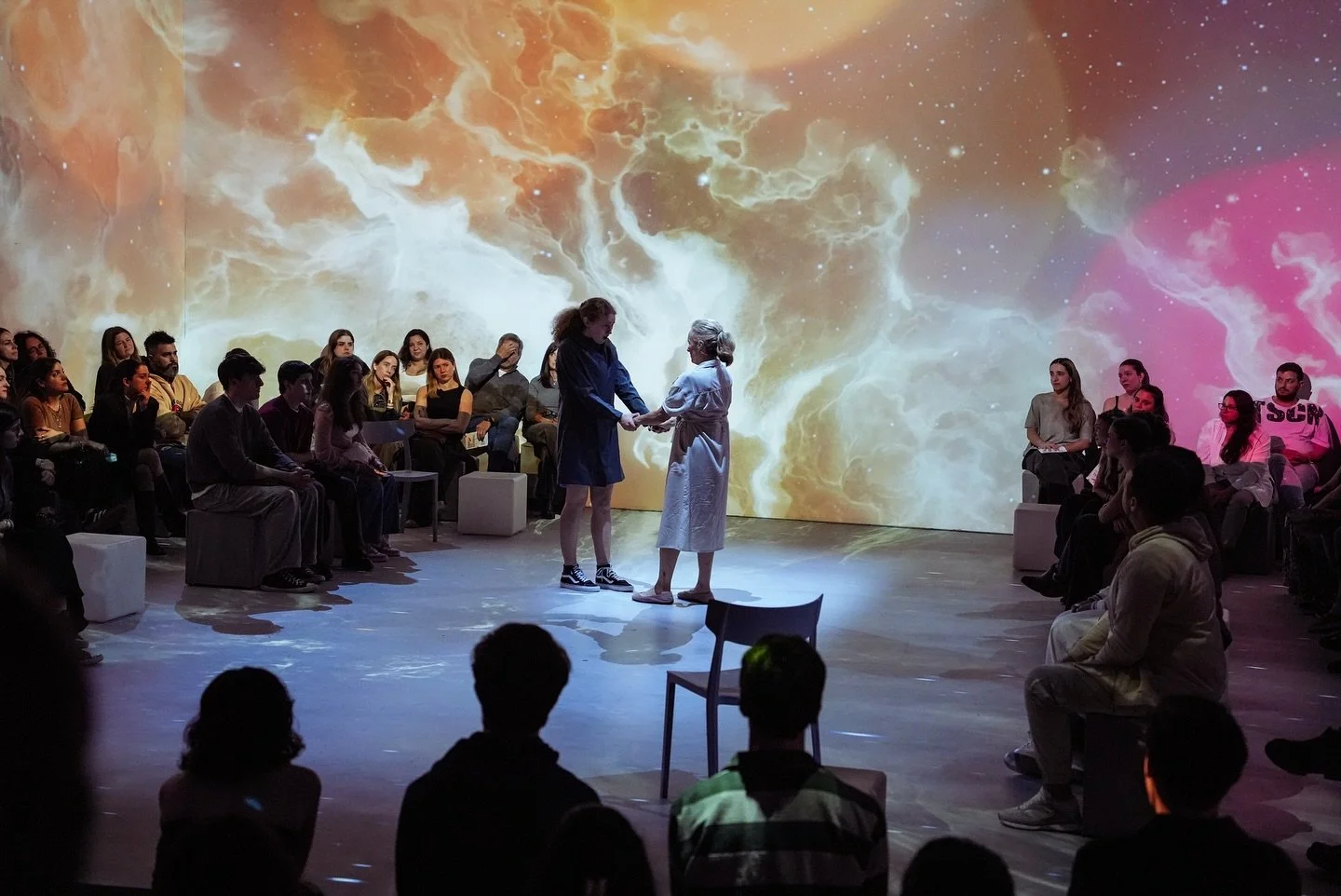 ✨ Three years ago we created the visuals for @nexttonormalimmersive in Barcelona at @idealbarcelona during the @grecfestivalbcn .
An experience with no scenography or props &mdash; only music, actors, audience, and 360&ordm; projections that pulled e