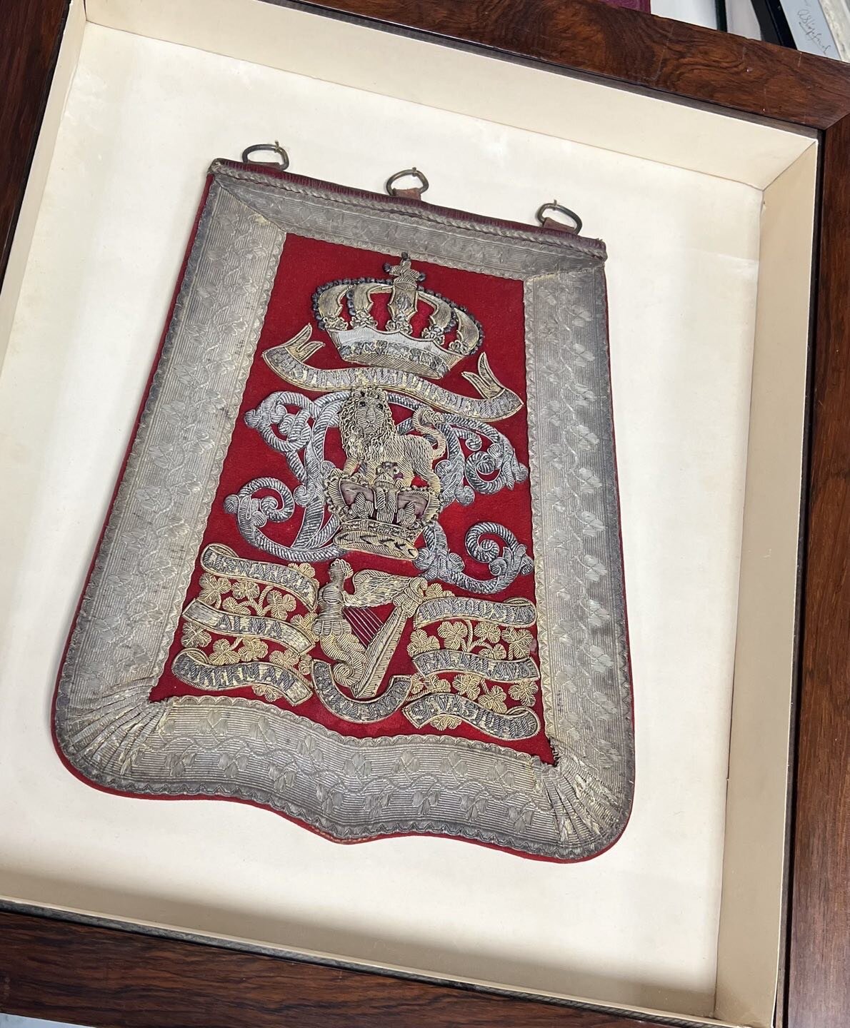 Royal horse artillery of early 19th century - father and grandfather of the Charlton family. See how the quality of UV glass can make such a difference. #uvglass#woodframe#mounting#greenlyframing