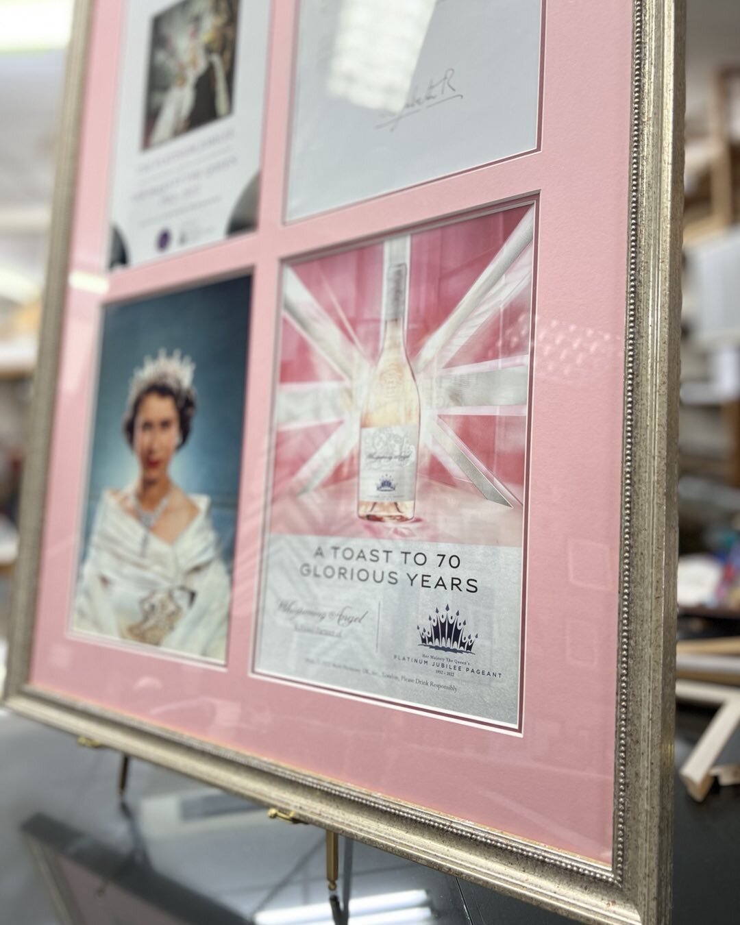 Pretty in pink 👏👏 mounted and framed. A memory never forgotten #jubilee #creativeframing #queen