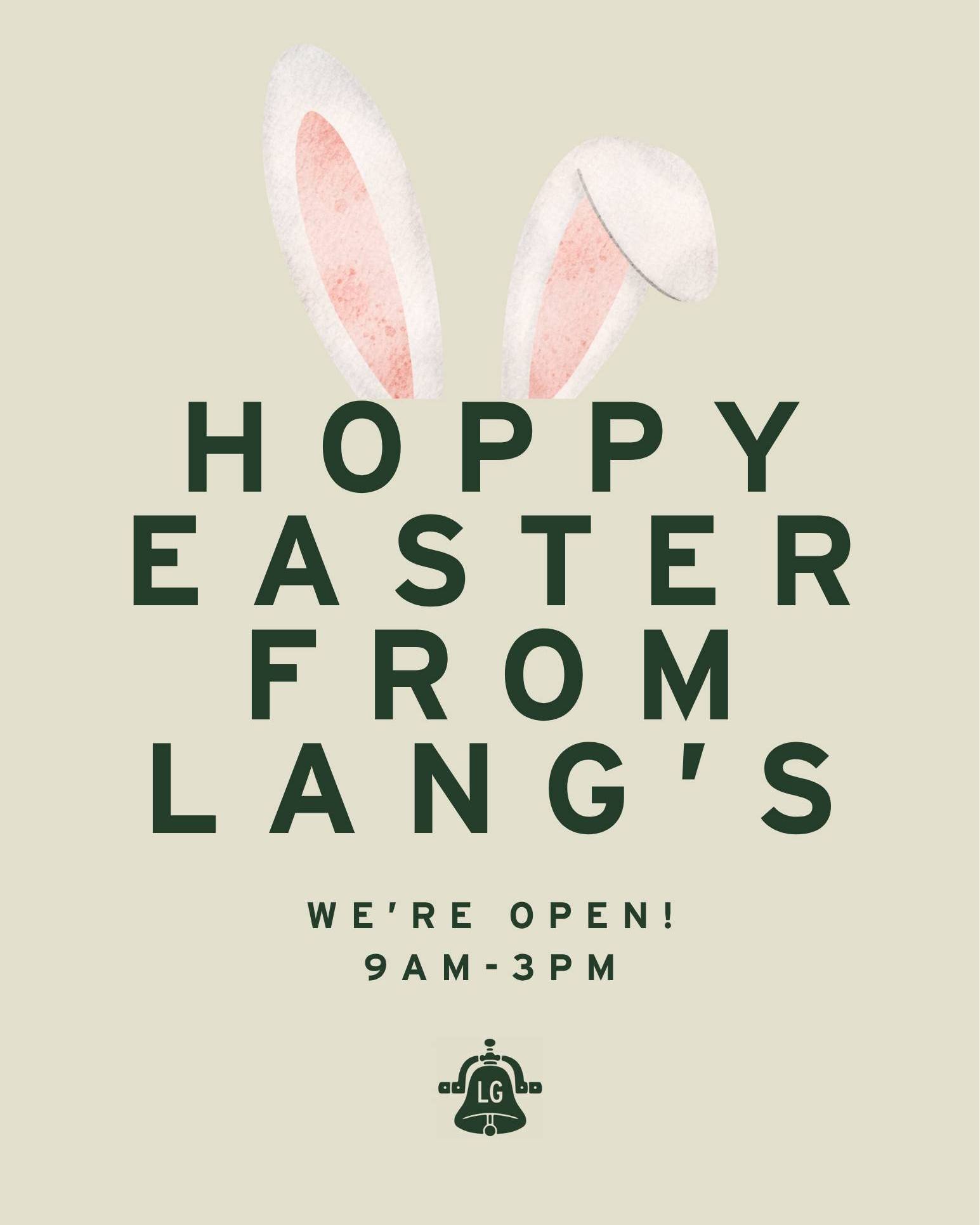 Happy Easter from our family to yours! 🐰🐣🌷

We're OPEN today! Hop on over from 9am-3pm