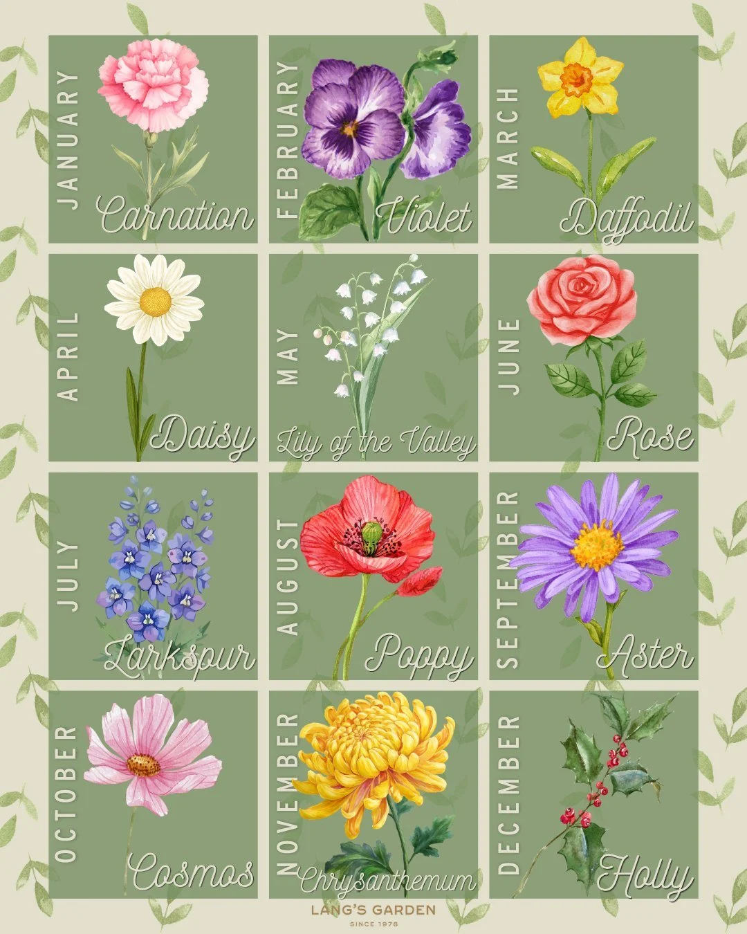 Birth Month Flowers 🌸🌼🌺 

Every month has its own bloom. Whether your flower is in season right now or you're patiently waiting for it... we've got something beautiful for every month at Lang's.

When is YOUR birthday? Drop your birth month in the