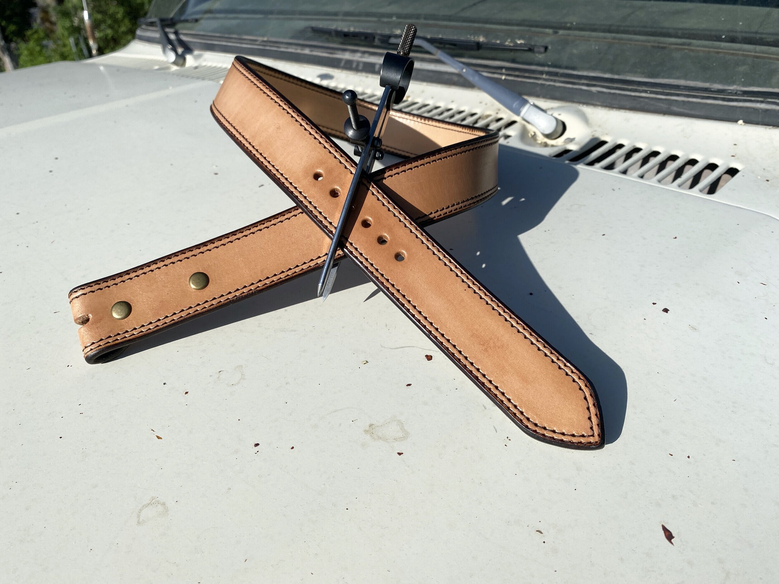 Double Stitched, heavy oiled work belt 