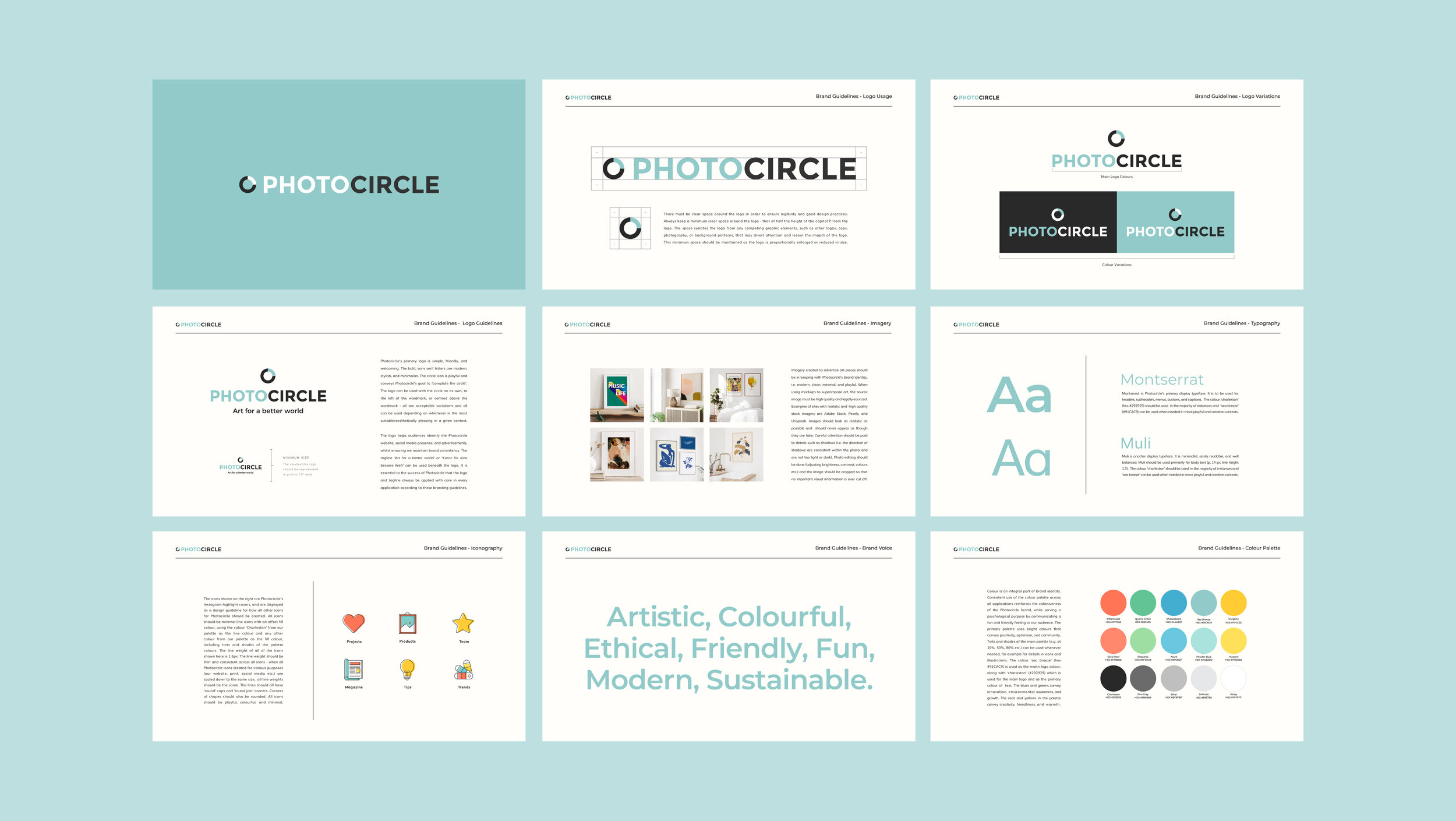 Branding guidelines manual I created for Photocircle