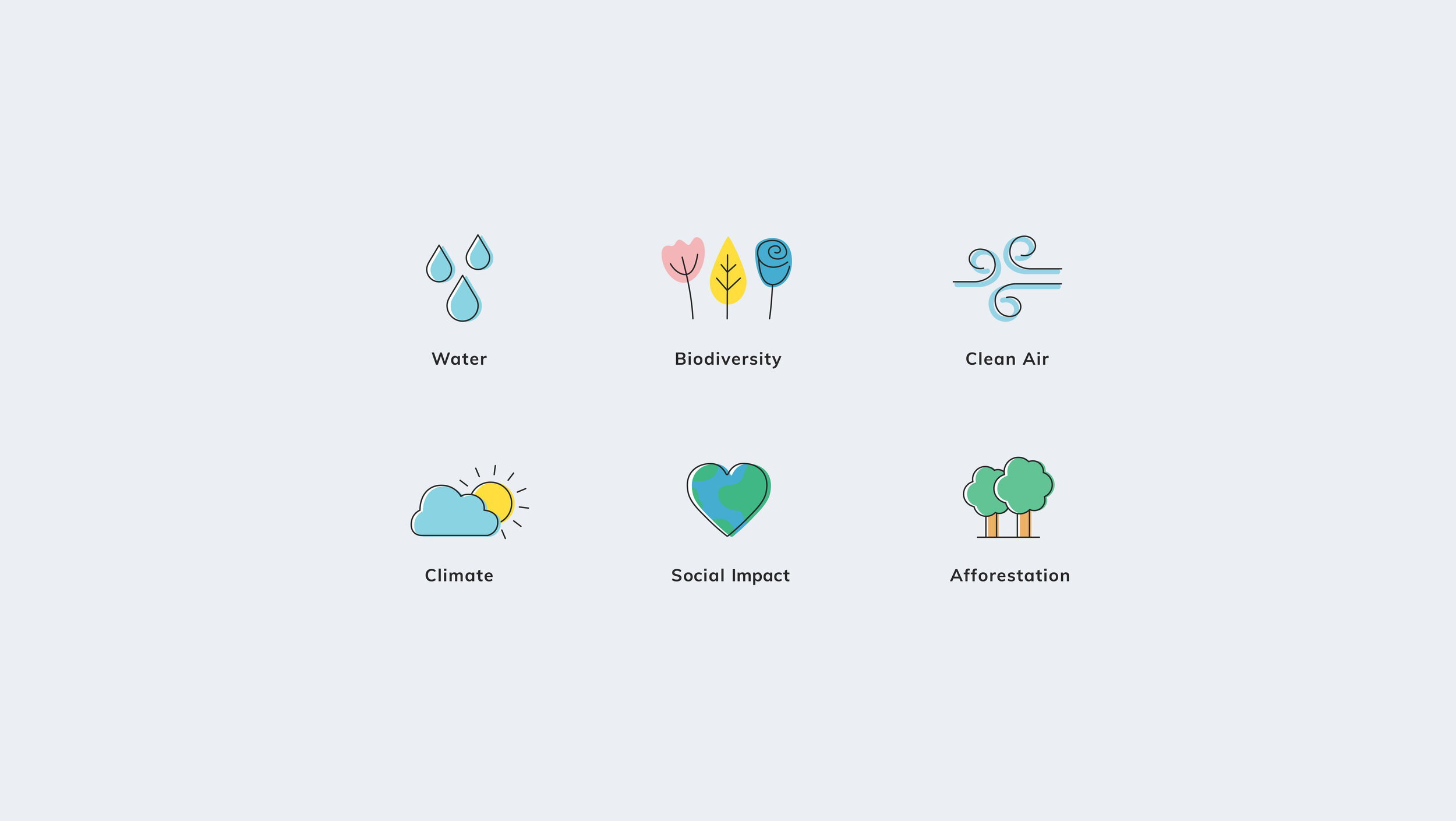 Icon set I designed for Photocircle's tree planting project