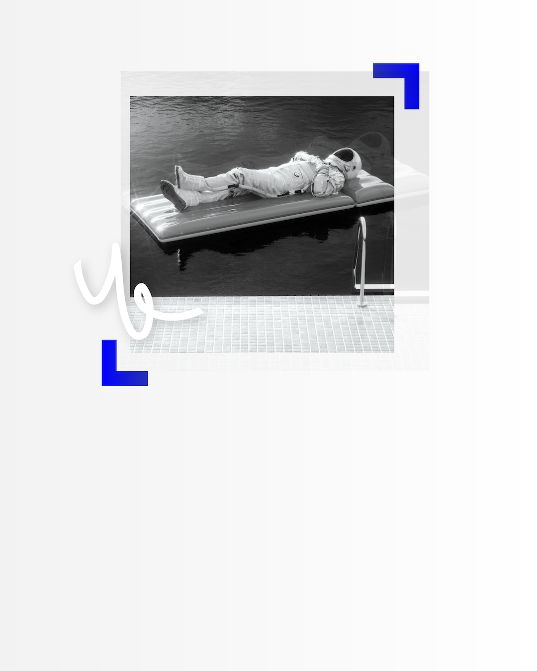 astronaut relaxing in a pool