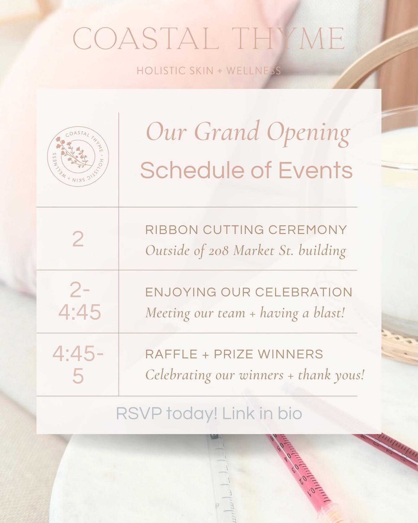 Our Grand Opening is TOMORROW 🎉

Here&rsquo;s a little schedule of events for what to expect 🤩✨

See you there!! ☺️💕

May 20th | 2-5 pm | 208 Market St. | Portsmouth, NH