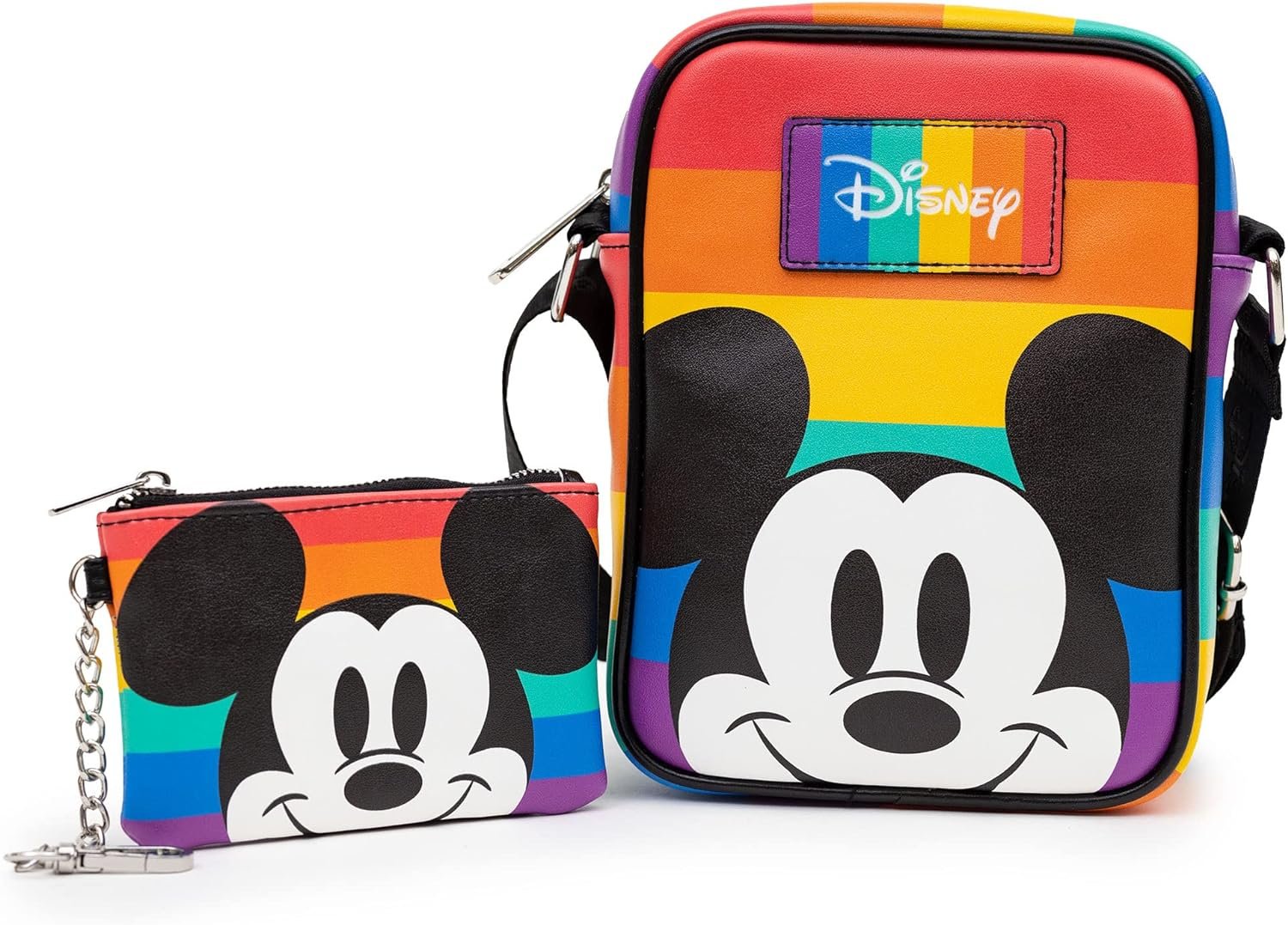 Disney Bag and Wallet Combo, Mickey Mouse Pride Happy Face