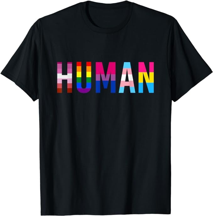 HUMAN LGBT Flag Gay Pride Month Transgender Rainbow Lesbian T-Shirt .jpeg