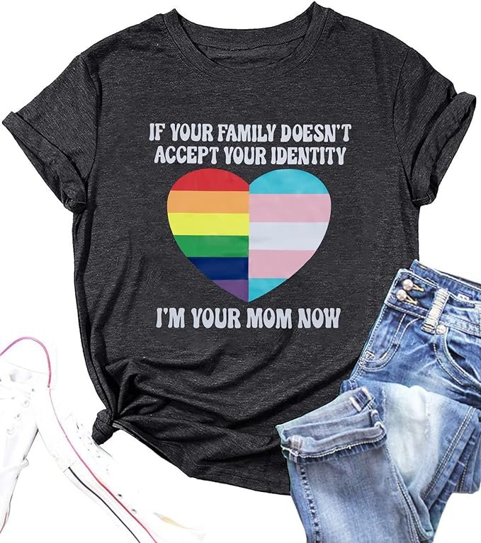 Pride Mom Shirts Women Rainbow Flag T Shirt LGBTQ Pride Shirt Ally Top LGBT Equality Shirt Rainbow Heart Graphic Casual Tee .jpg