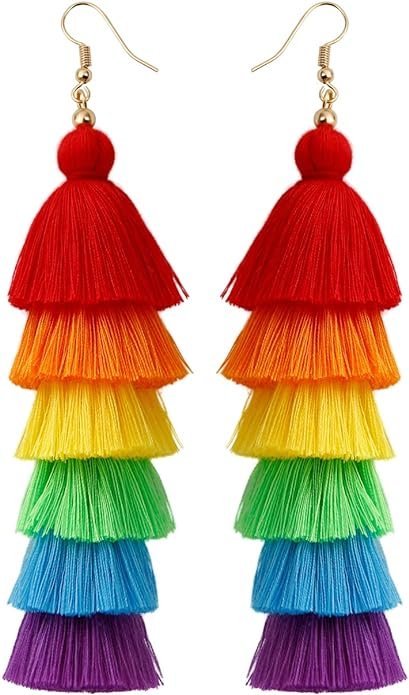 Rainbow Earrings for Women Men Pride Accessories Colorful Earrings for Girl Boy .jpg