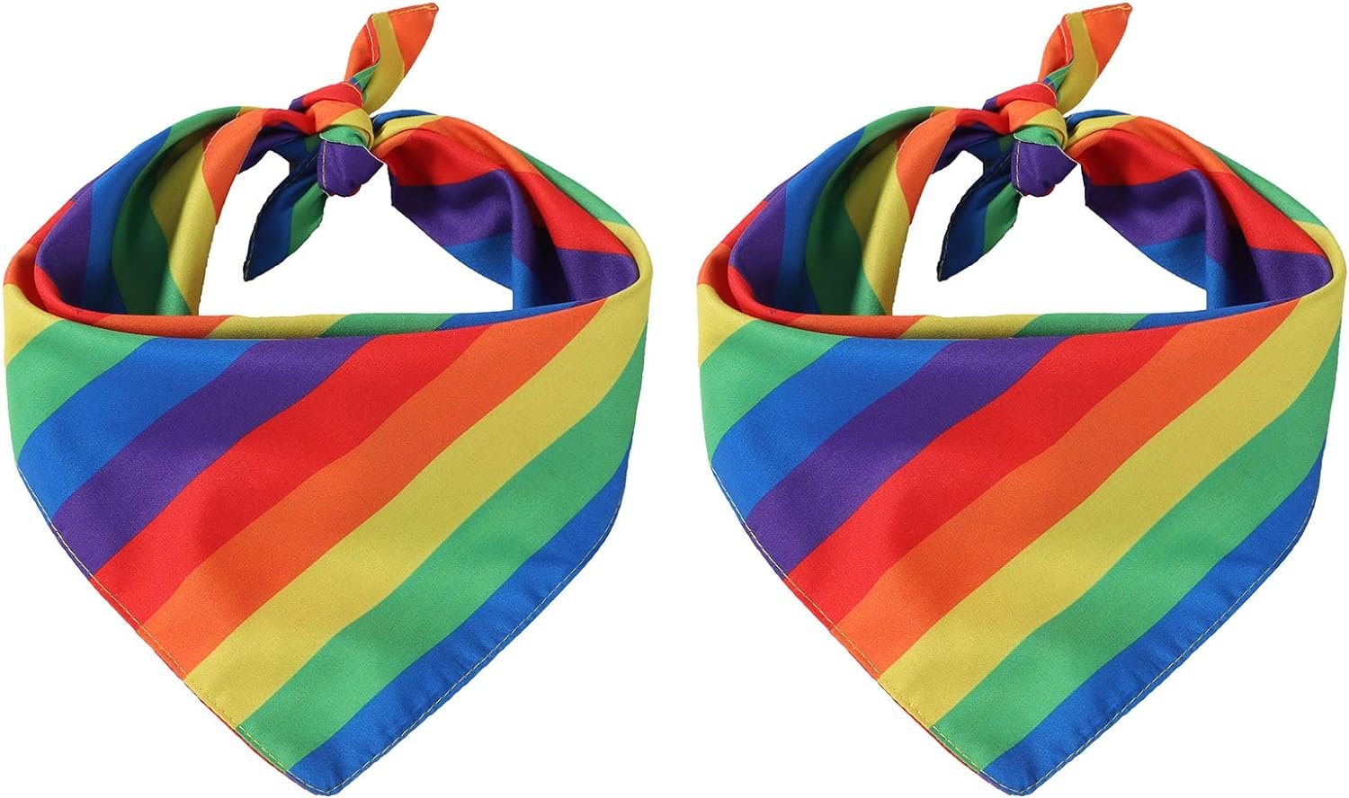 2 Pcs Gay Pride Rainbow Bandanas Cotton Multi-Purpose Handkerchiefs Party Supply Pet Bandana (2) .jpg