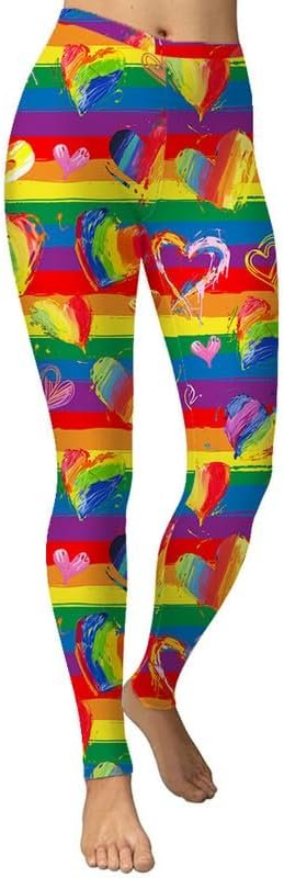 pride rainbow heart High Waist Yoga Pants,Womens Tummy Control Capri Workout Running Leggings S-XL .jpg