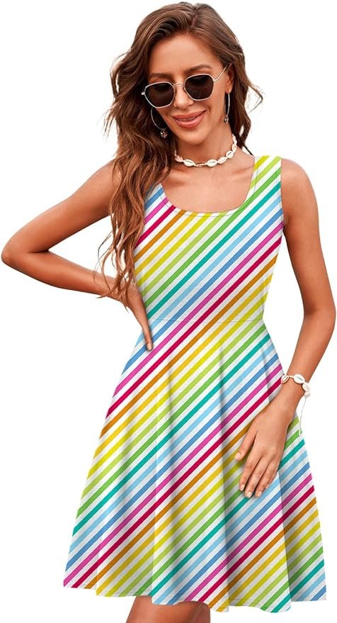uideazone Women's Sleeveless Scoop Neck Summer Beach Casual Midi A Line Dress .jpg