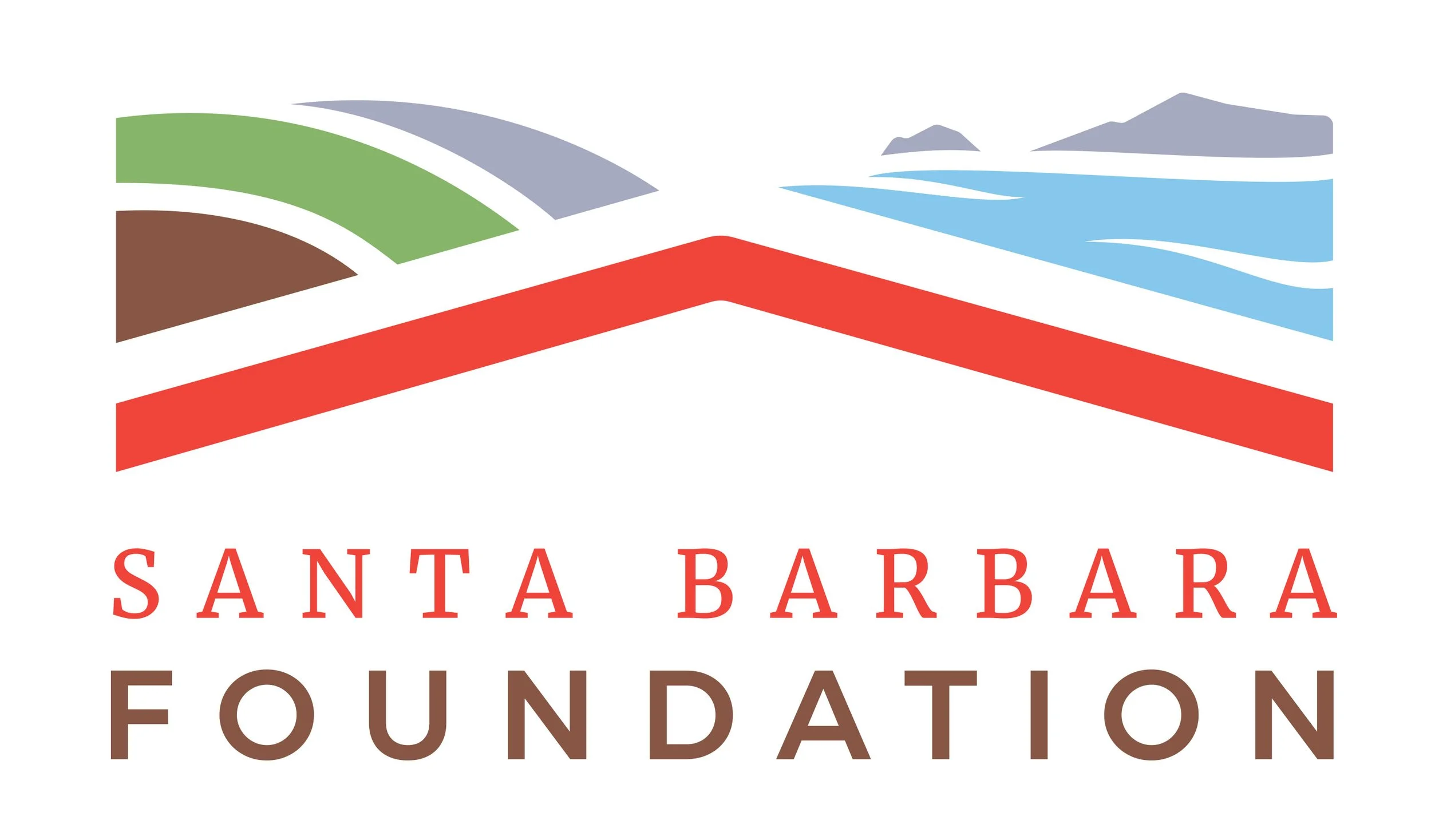 Santa Barbara Foundation logo with stylized landscape design featuring hills and water.