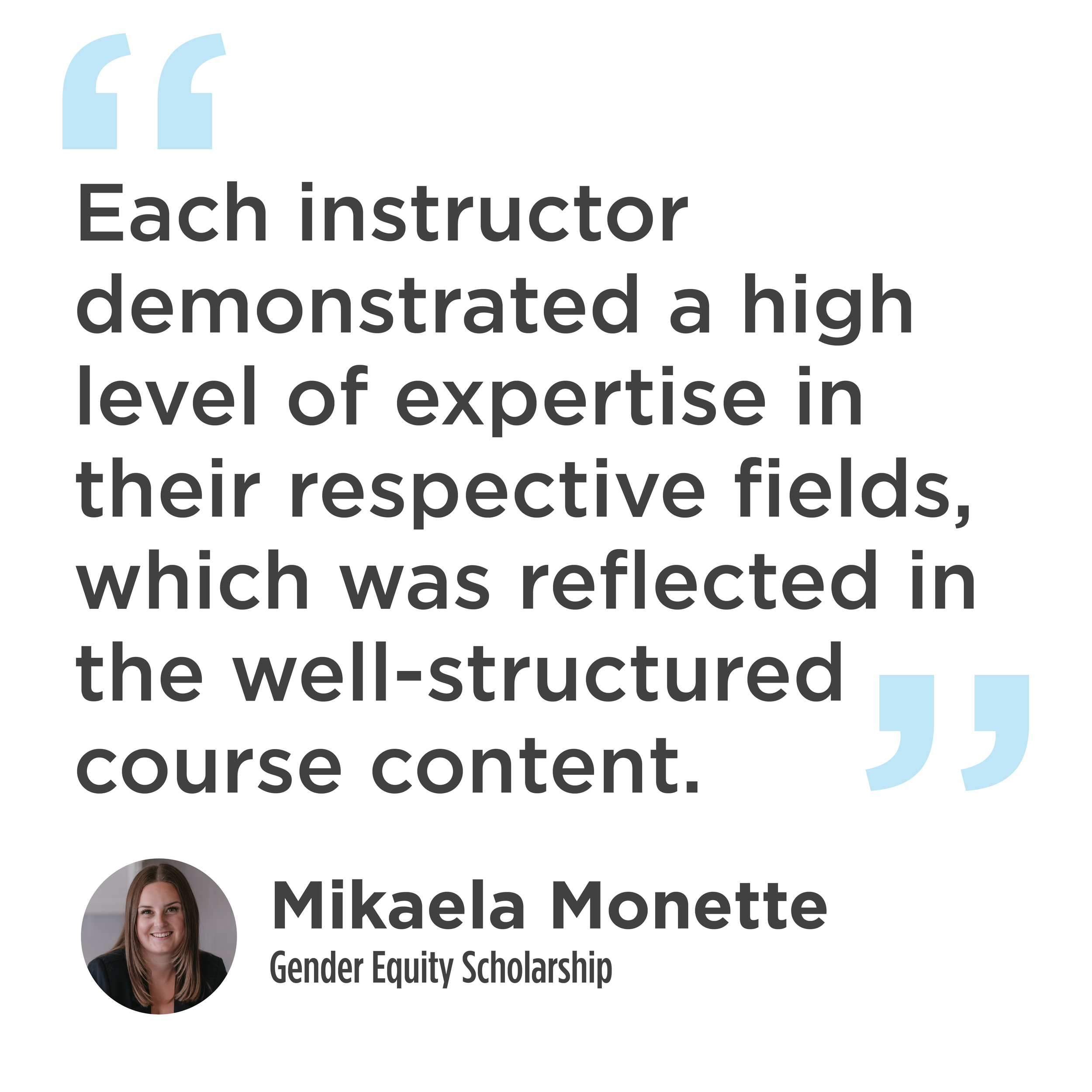 Mikaela Monette Written Testimonial