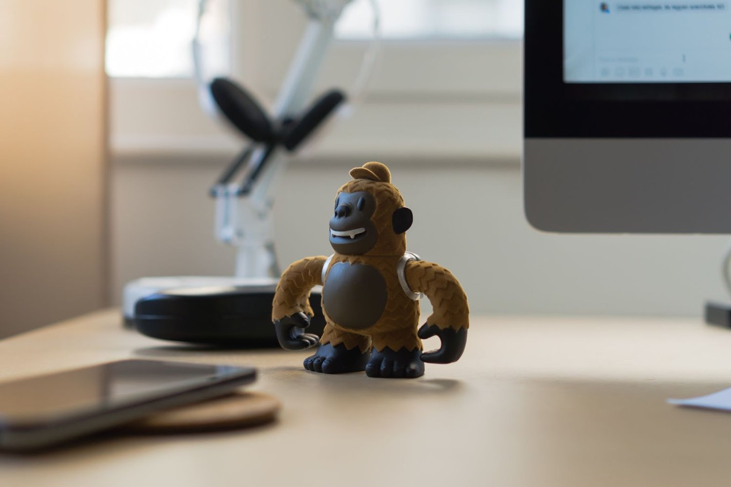 MailChimp figurine on office desk