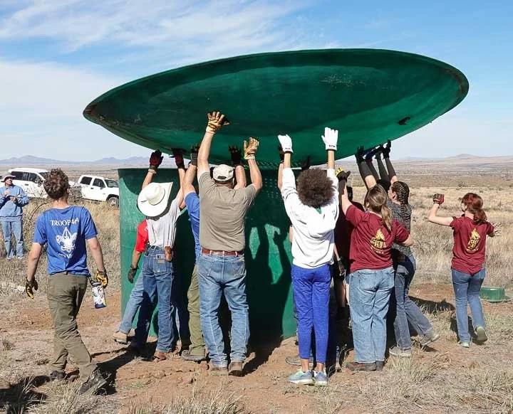 009 Positioning storage tank and inverted umbrella.jpg