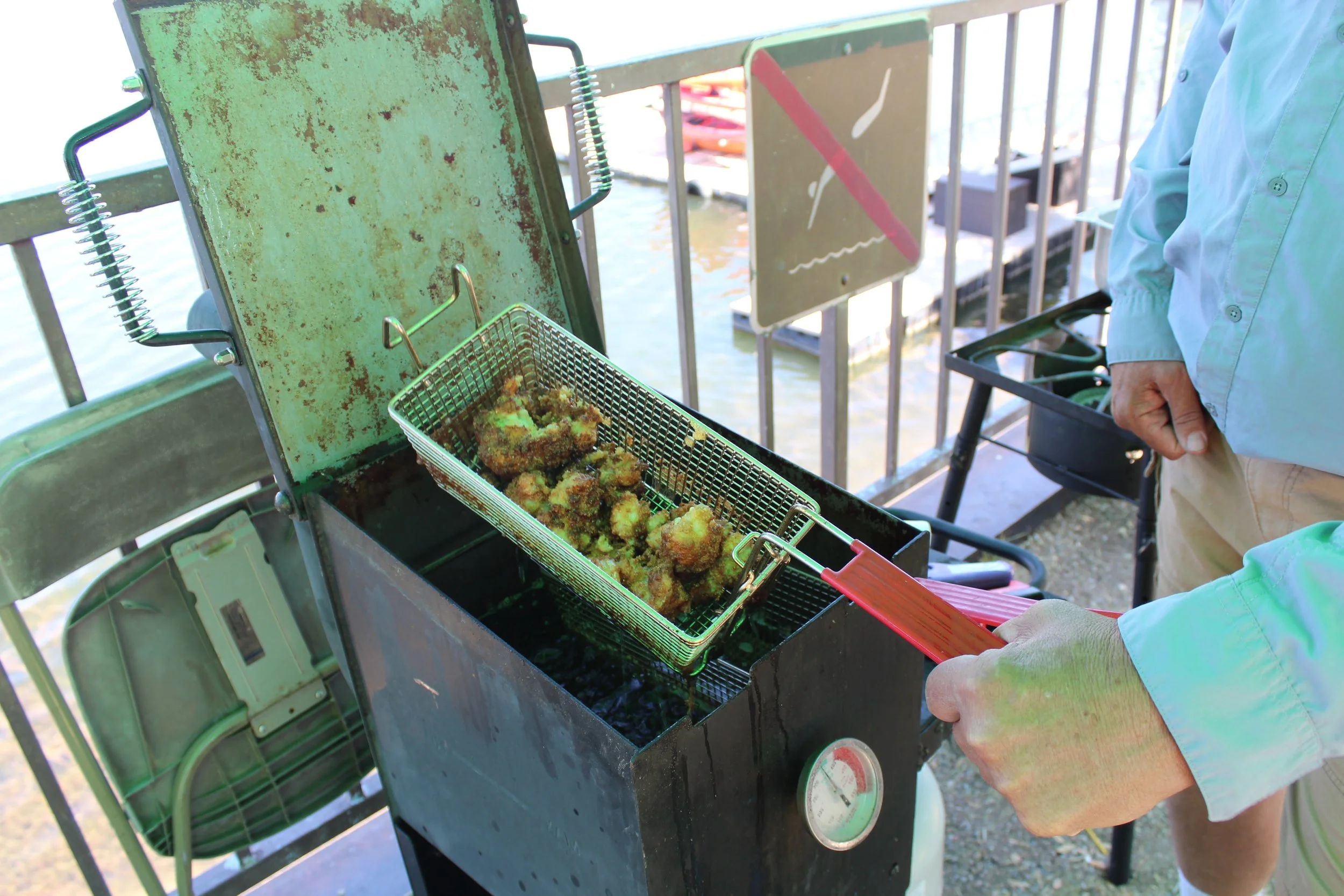 Cooking fish nuggets.JPG