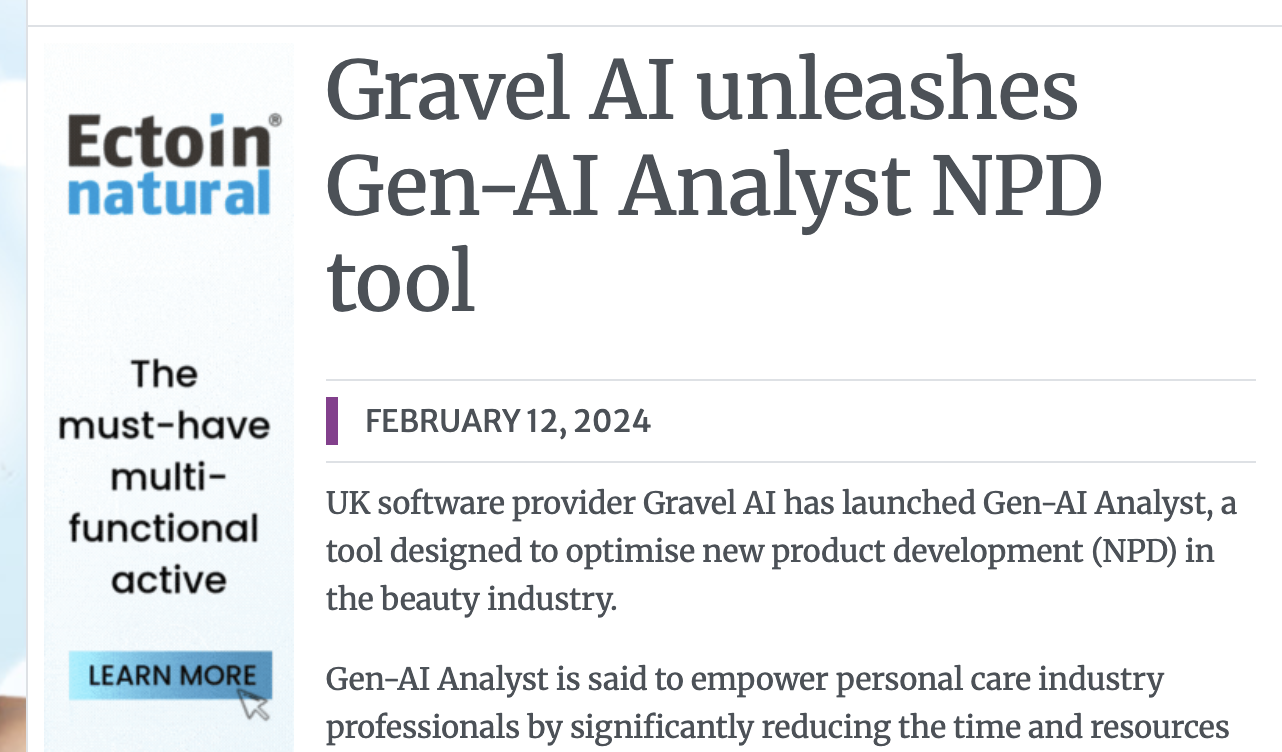 Gravel AI unleashes Gen-AI Analyst NPD tool</span>