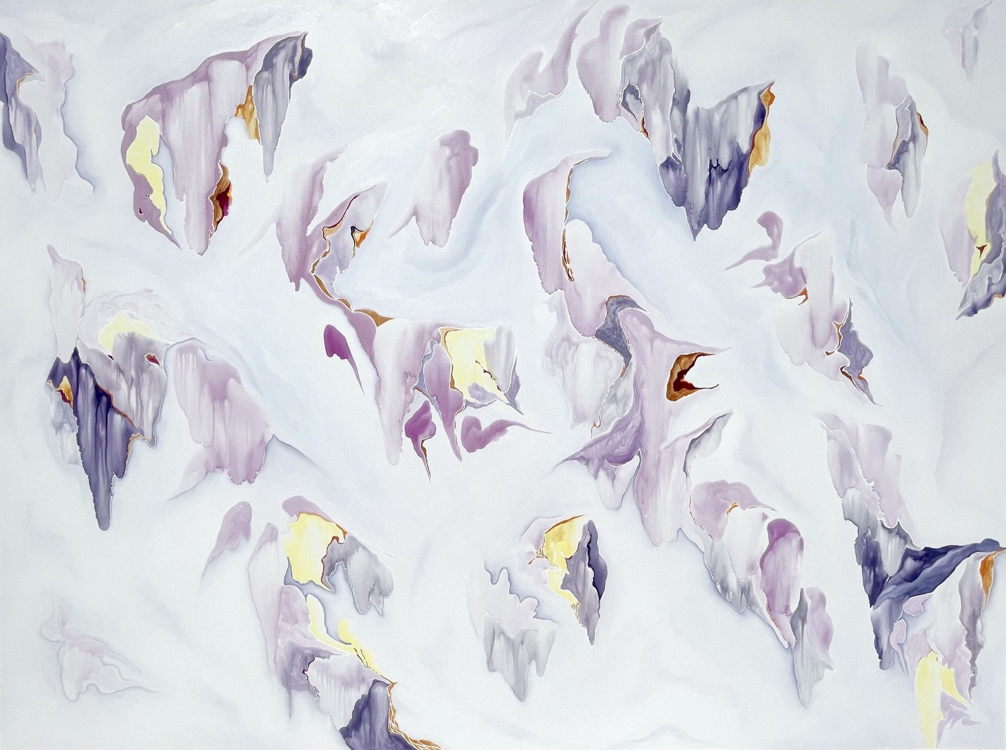 Mary SHAH 
 Hummingbird's Lullaby (La Berceuse) , 2024 
Oil on panel 
36 x 48 inches