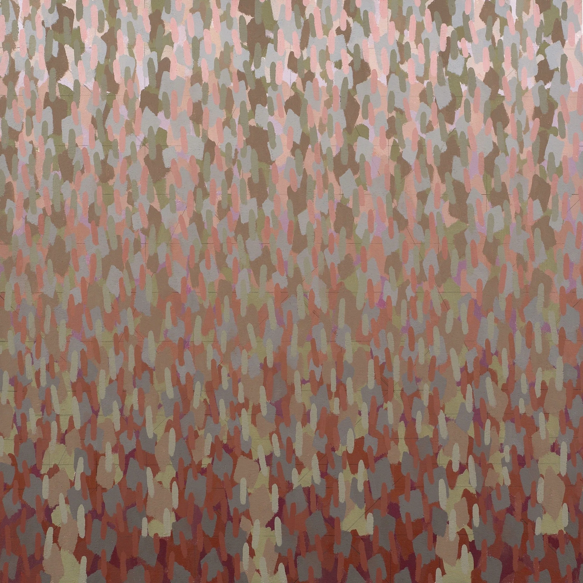 Rachael WREN 
 Burst , 2025 
Oil on paper over panel 
16 x 16 inches