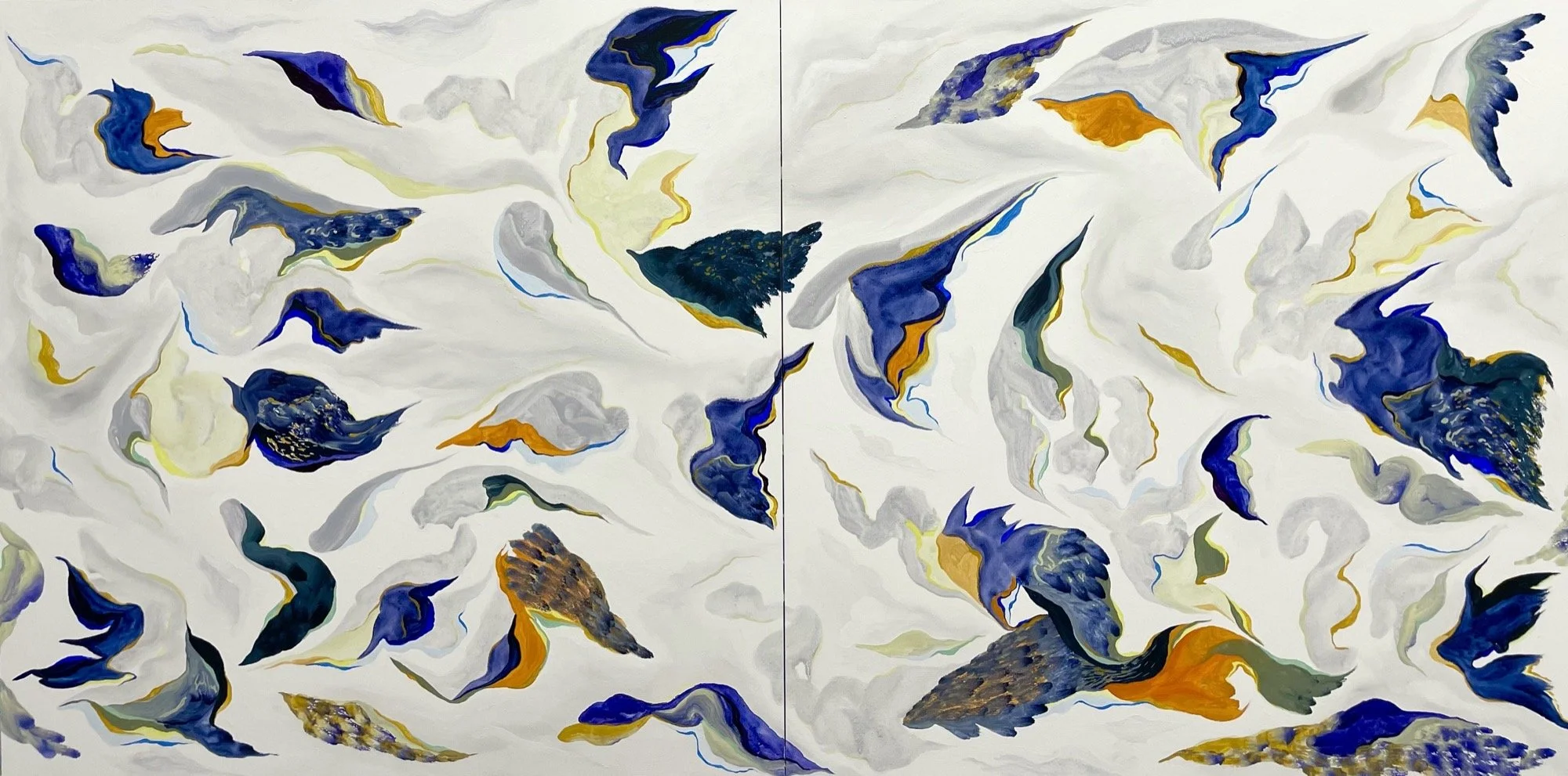 Evaporar,  2022 
Oil on panel, diptych 
16 x 32 inches