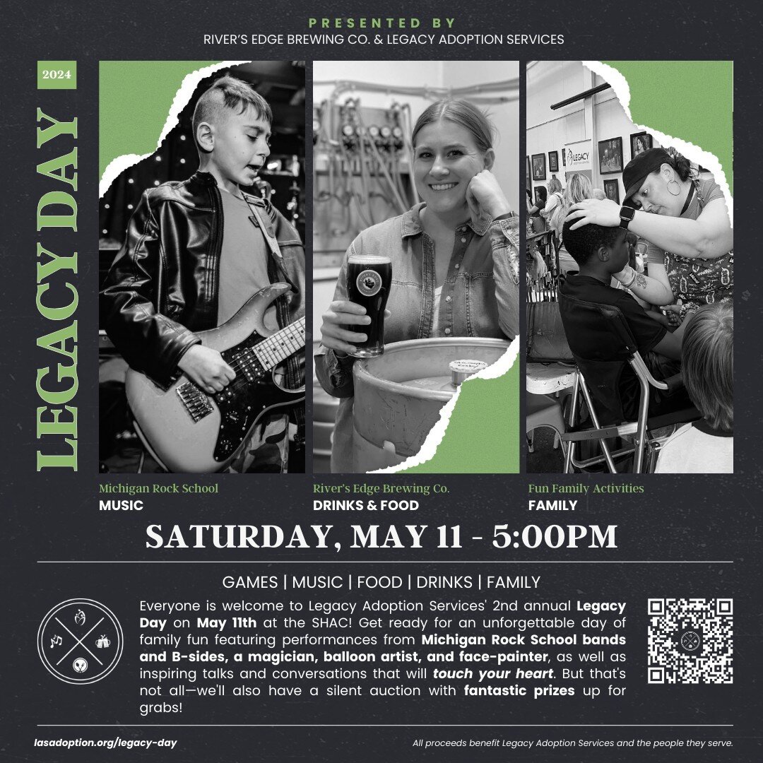 Saturday | May 11, 2024 | 5:00 PM
Presenting our 2nd annual Legacy Day event hosted by @riversedgebrew at the SHAC! Every child is valuable and unique, and LAS aims to support hundreds of Waiting Children. By attending Legacy Day, you can enjoy a gre