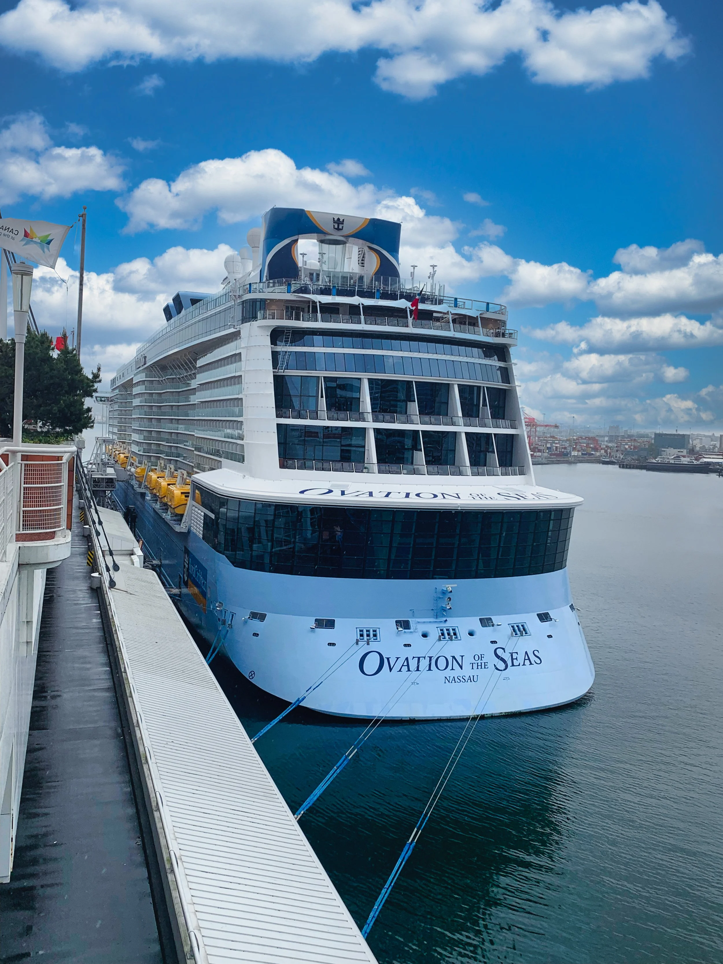 Our ship parked at the Cruise Ship Terminal.