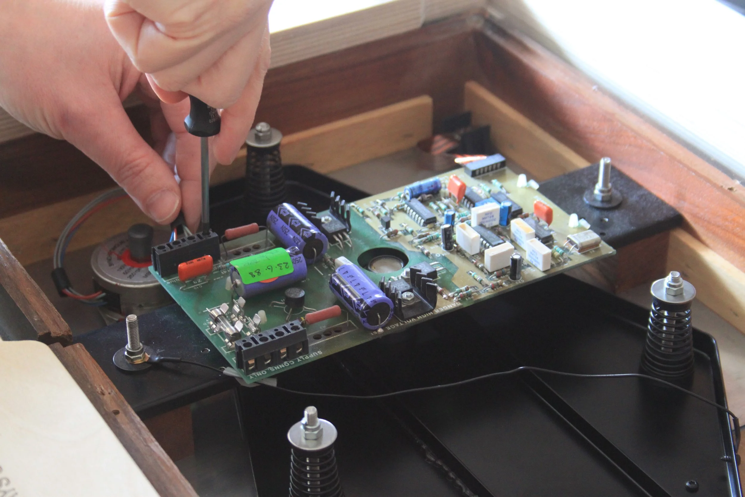 Replacing a failed motor.