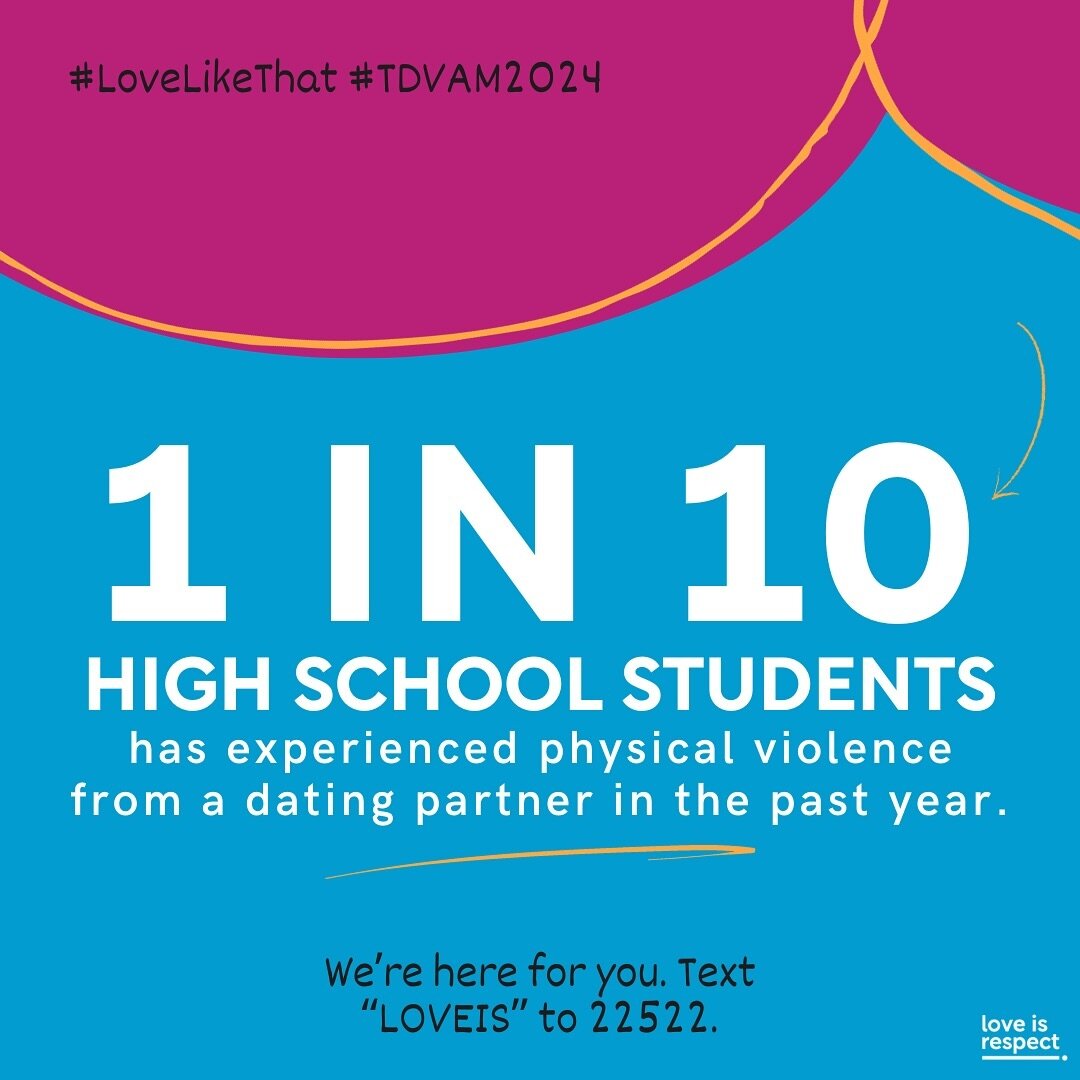 February is Teen Dating Violence Awareness Month. Love is respect, and amplifying your voice to raise awareness about teen dating violence helps because everyone deserves a healthy relationship. #TDVAM2024

➡️ loveisrespect.org