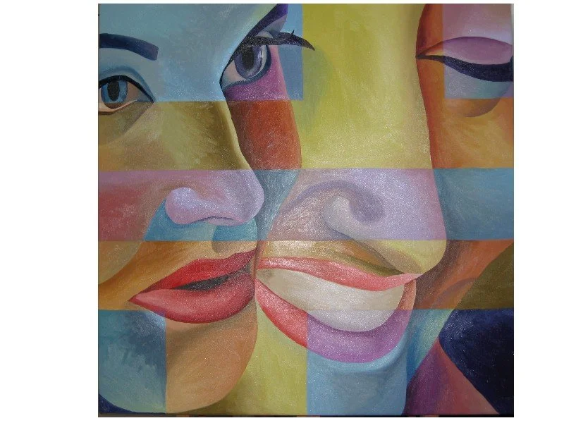 Shh! Don't Tell Him. Oil on Canvas. 36"square. Private Collection. 