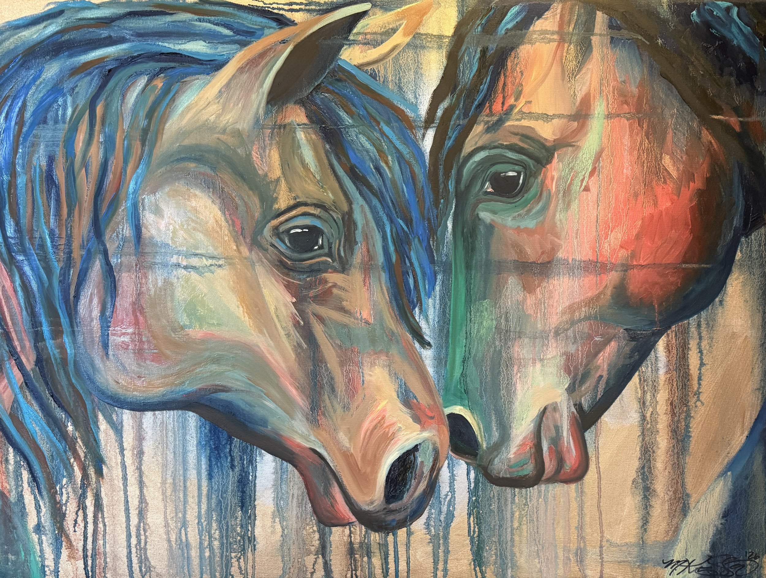 Breath Between Gods. Oil on Canvas. 2026. 40"x30". Available for purchase. 