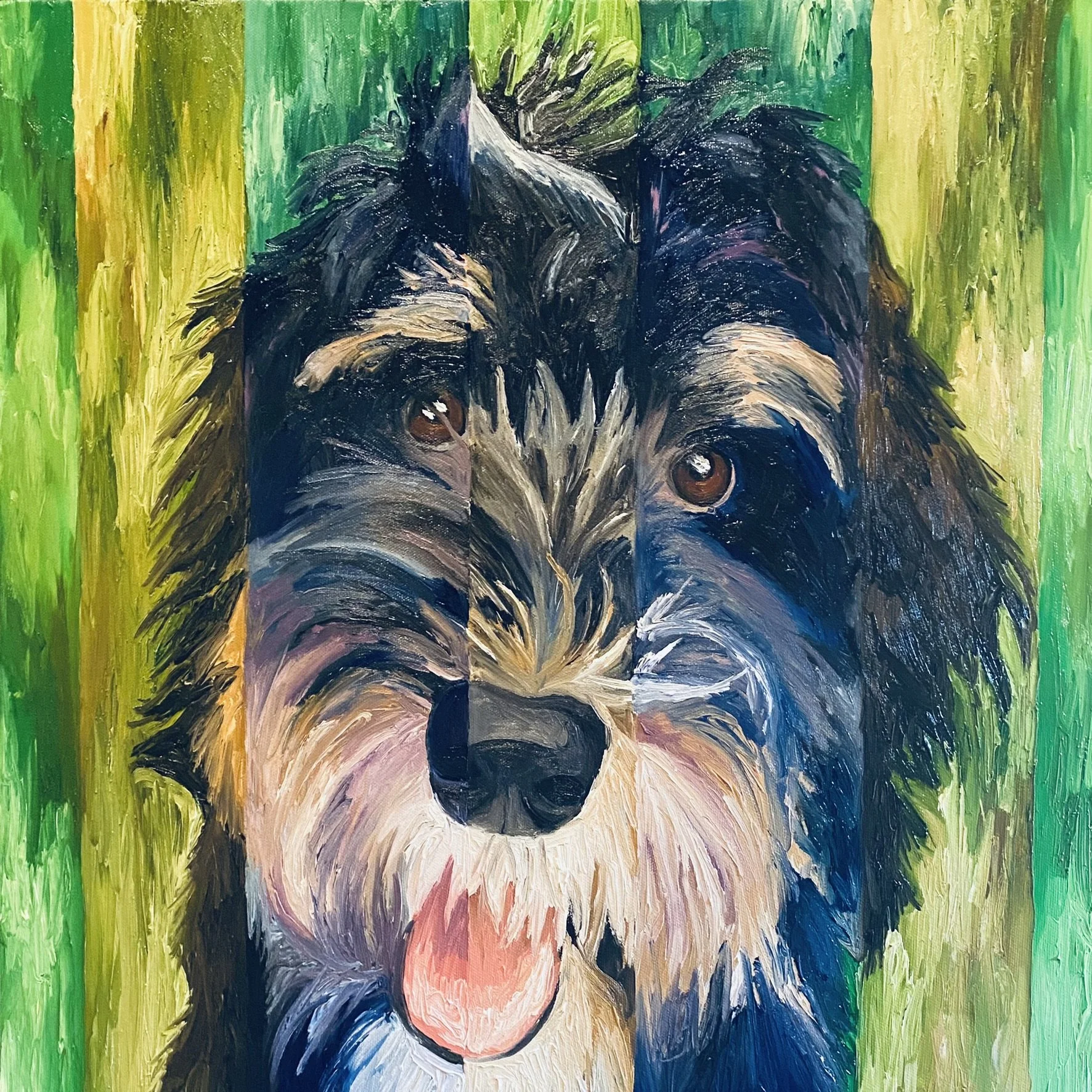 Mickey's 2nd Dog. Oil on Canvas. 18"square. Private Collection & Commission