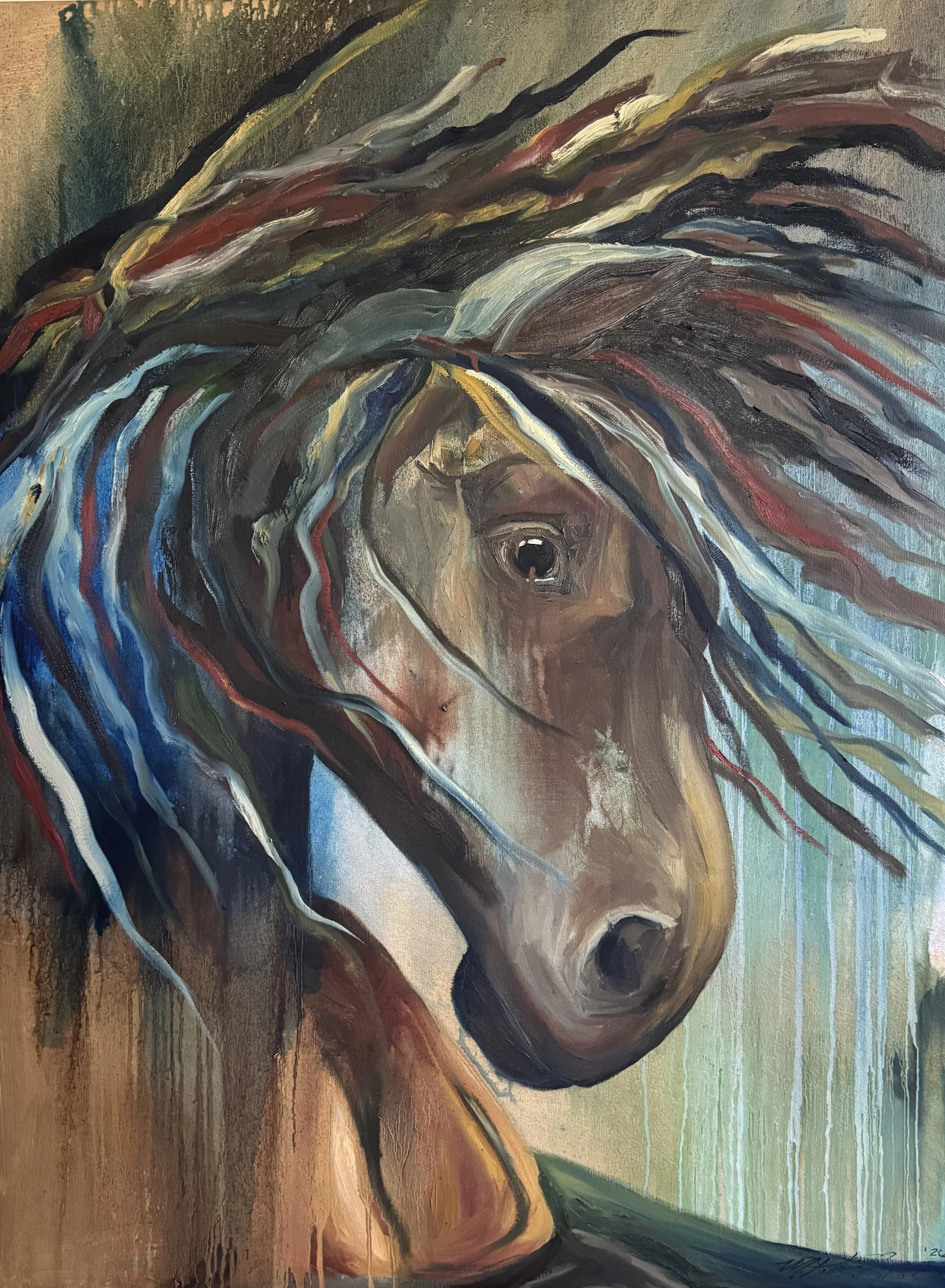 Wind Remembering Itself. Oil on Canvas. 30"x40". 2026.  Available for purchase. 