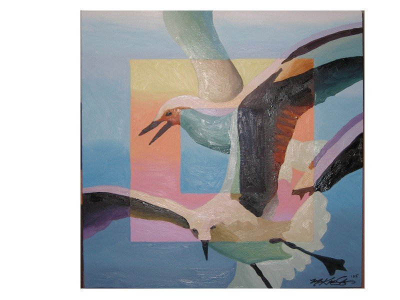 Wing & A Prayer. 18"square. Private Collection. 