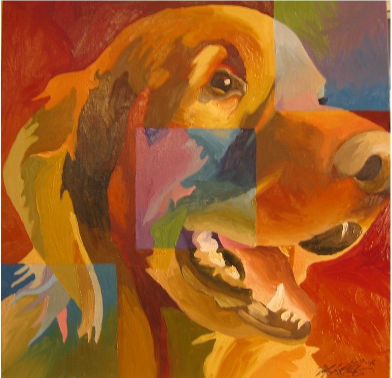 Fetch. Oil on Canvas. 36"square. Private Collection. 