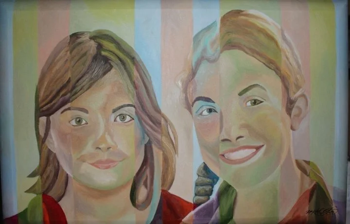 Nieces. Oil on Beveled Canvas. 24"x36". Private Collection and Commission. 