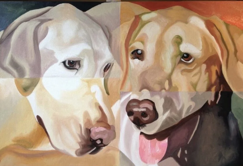 Christi's Dogs. Oil on Canvas. 24"x36". Private Collection & Commission.