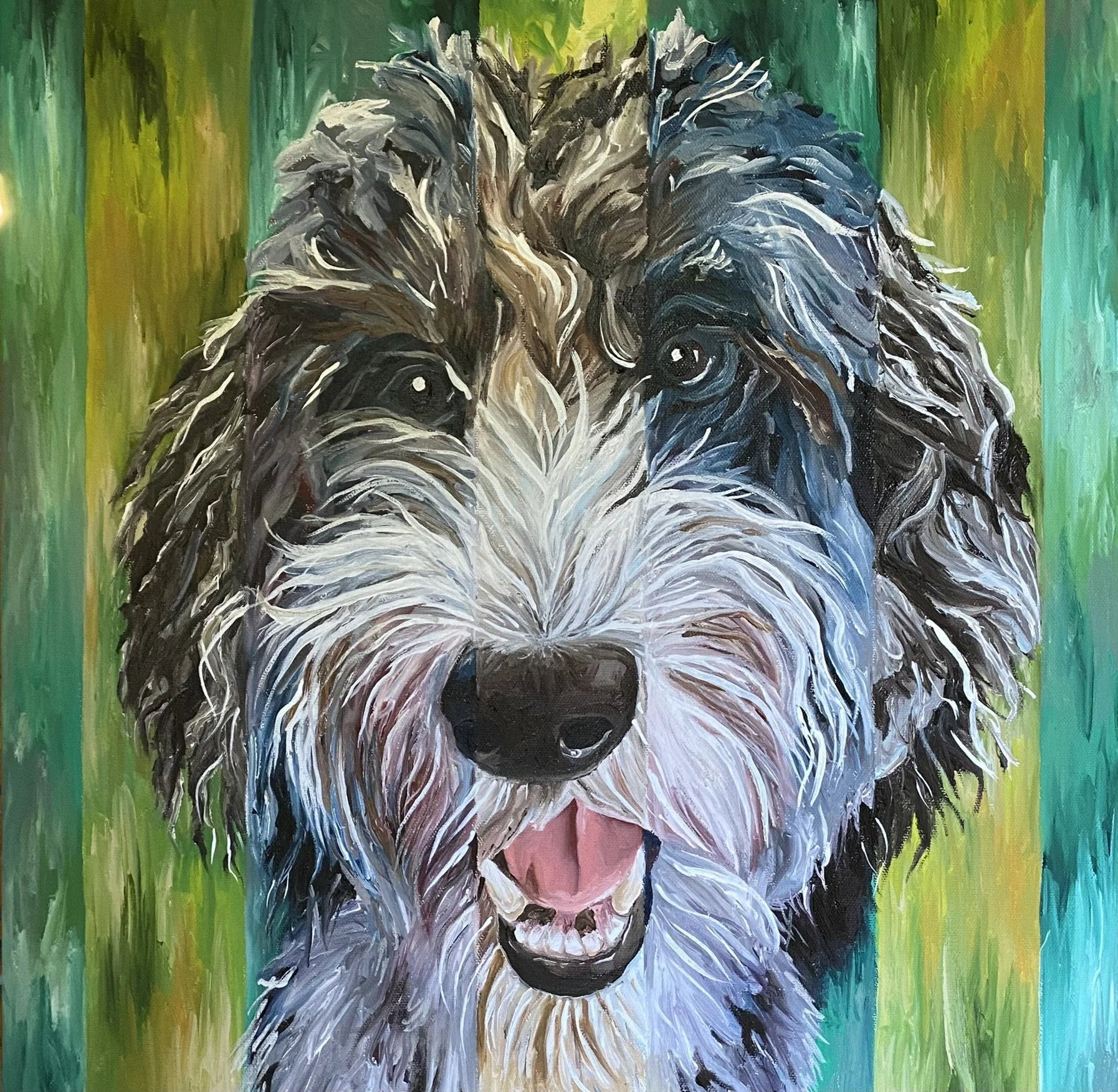 Mickey's 3rd Dog. Oil on Canvas. 18"square. Private Collection & Commission