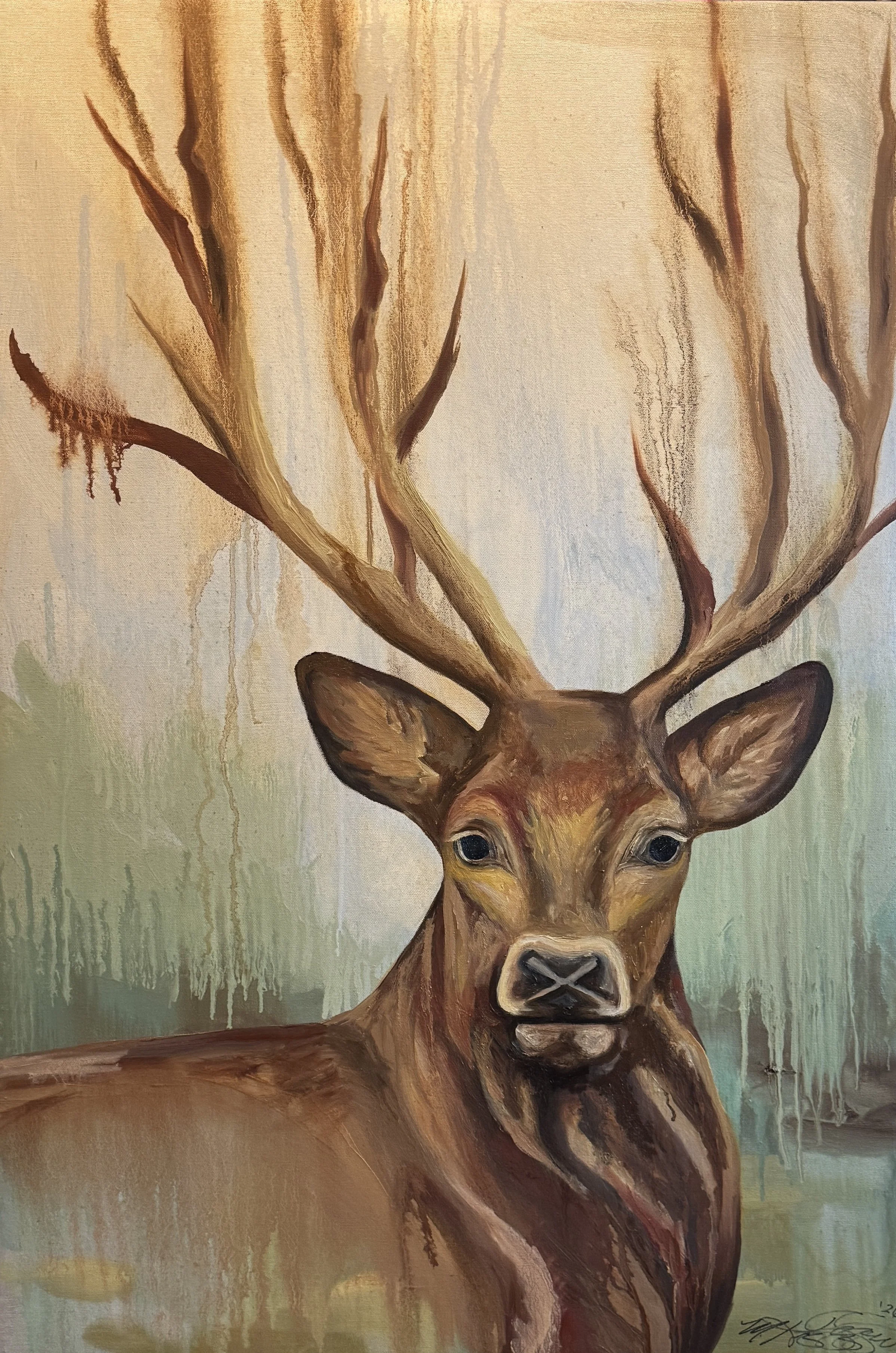 Buck Off. Oil on Canvas. 24"x36". 2026.  Privately Owned and Commissioned. 