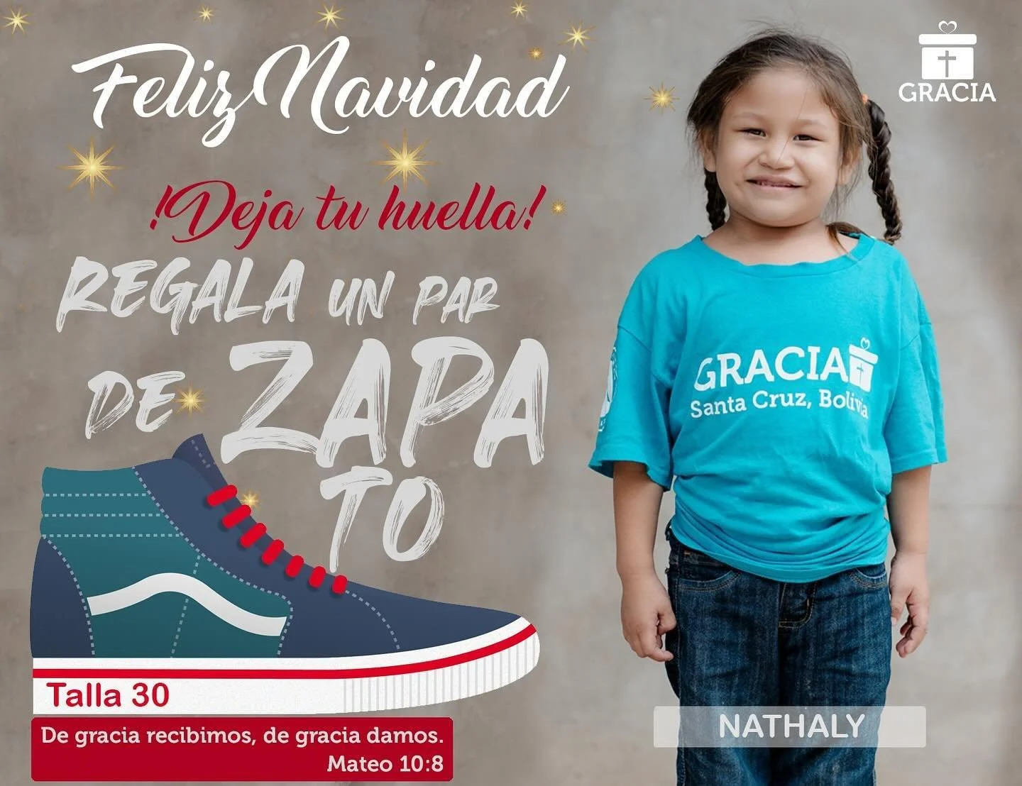 🎁 Quisieras bendecir a uno de nuestros ni&ntilde;os compr&aacute;ndole un par de zapatos como su regalo en esta navidad? 

Arranc&oacute; nuestra campa&ntilde;a &ldquo;Deja tu huella&rdquo; 
Si quieres ser parte, comun&iacute;cate con nosotros ❤️

✨