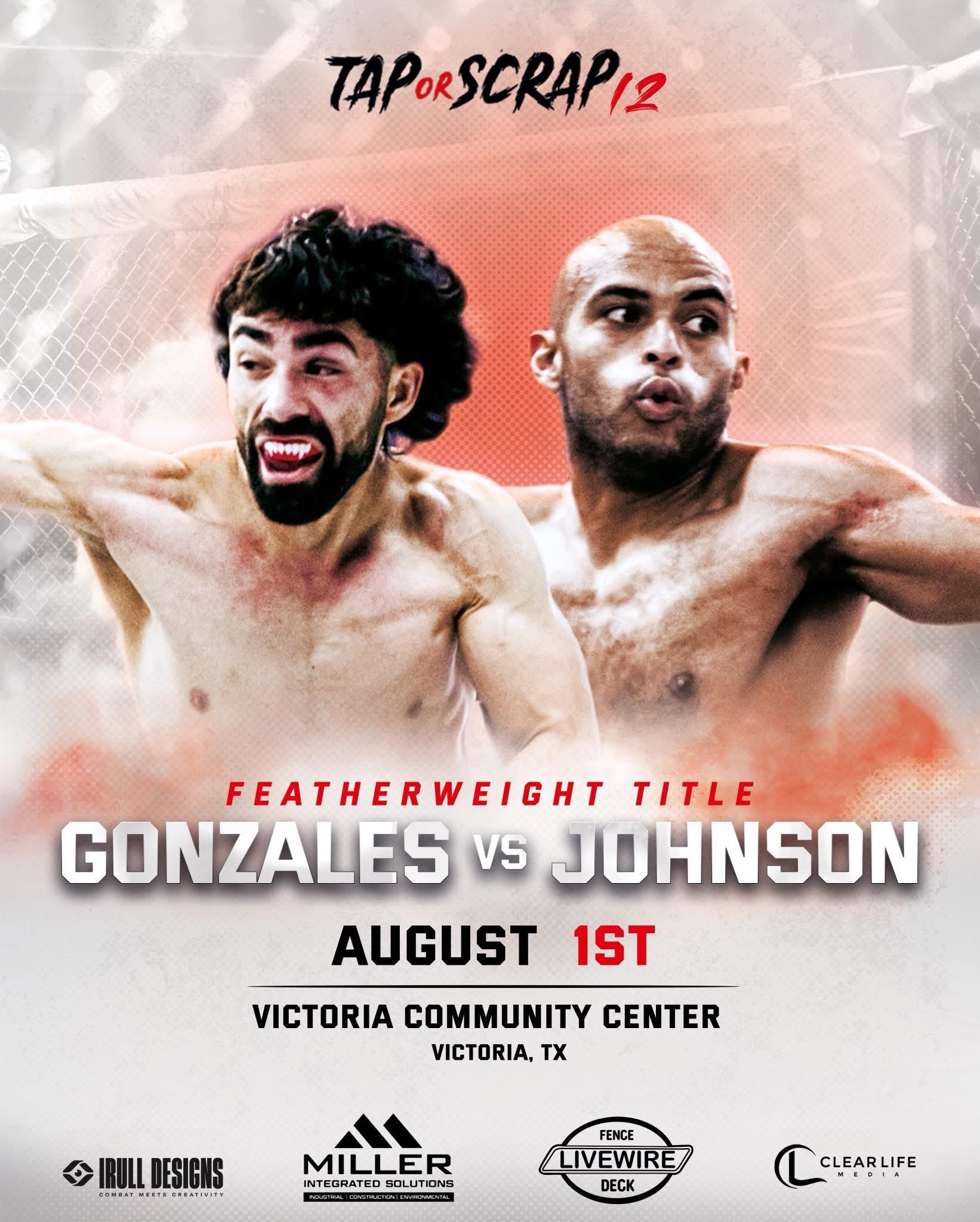 Tap or Scrap 12: Isaiah Gonzales vs. Gregory “Uncle Greg” Johnson Set for Featherweight Showdown in Victoria