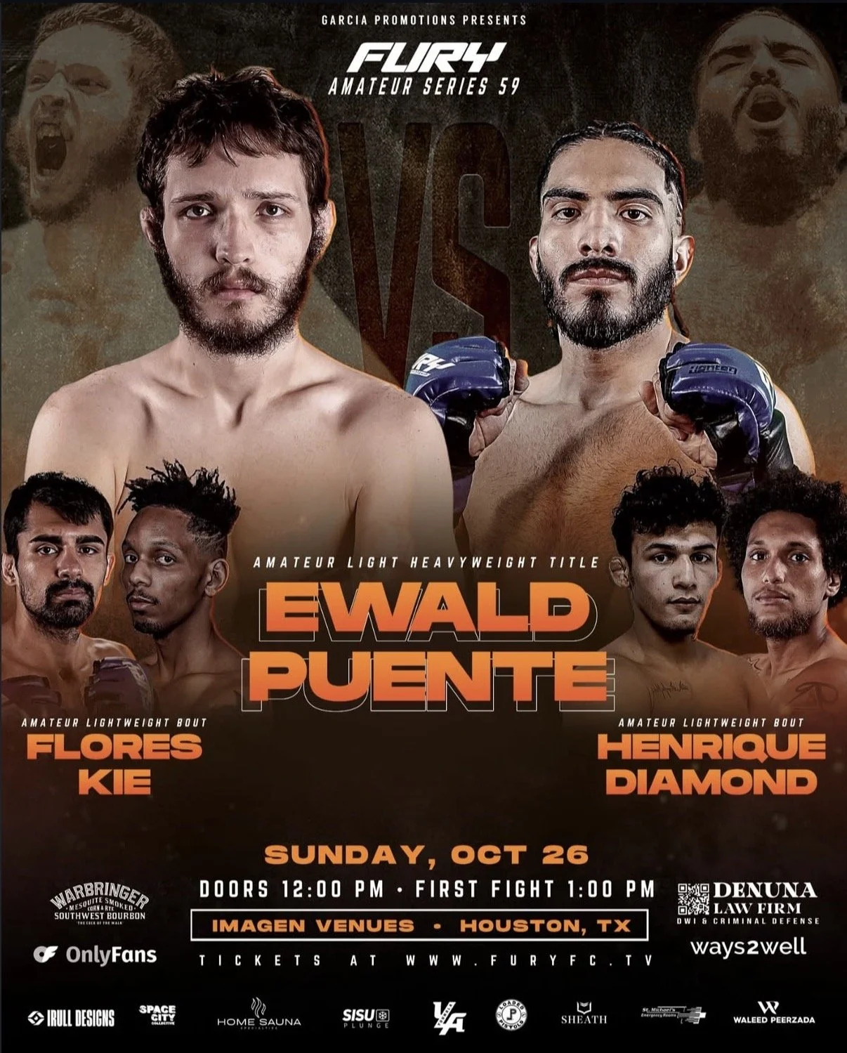 Ewald, Puente Set for Title Clash as Fury Amateur Series 59 Hits Houston
