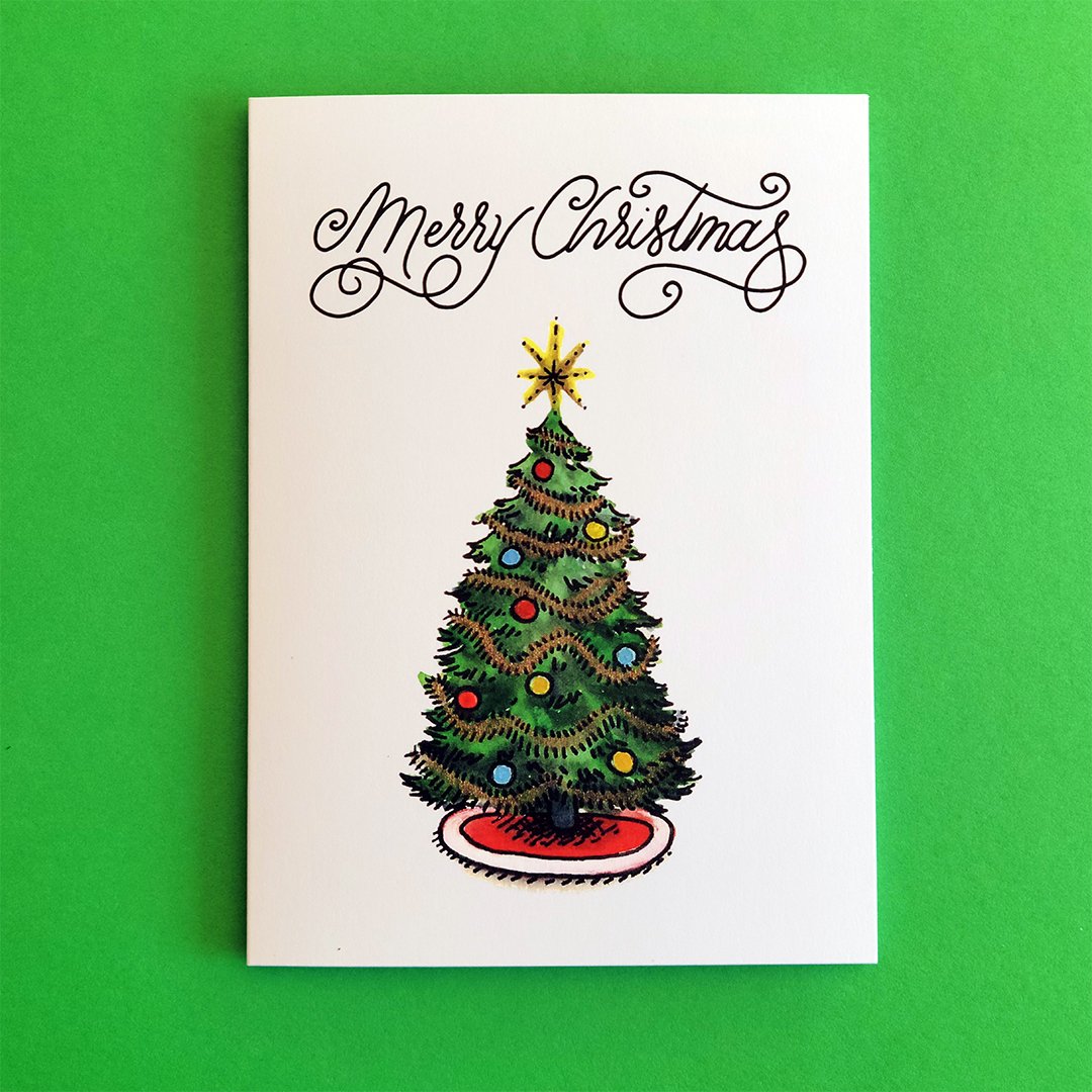 Merry Christmastree Greeting Card