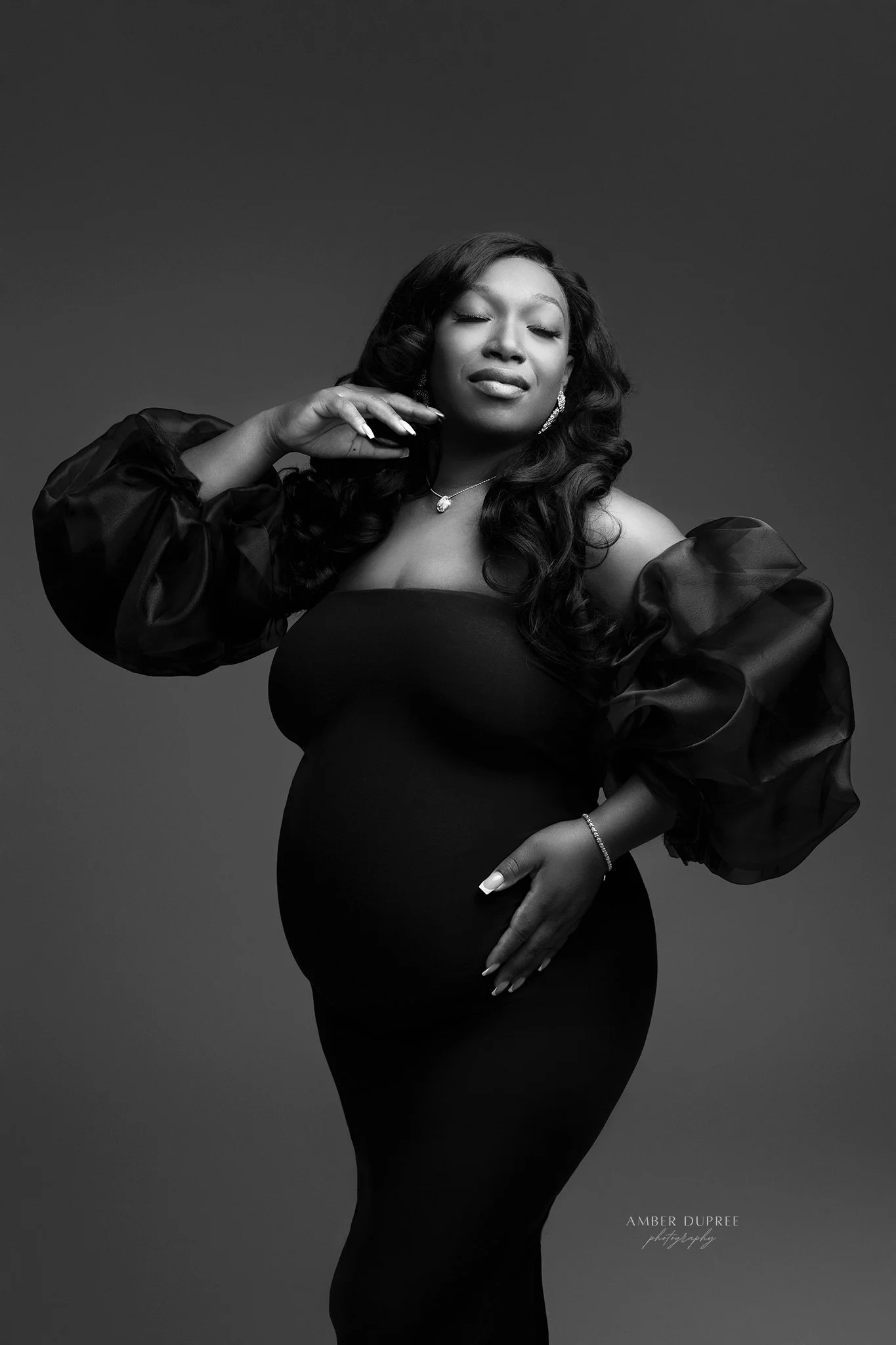 black and white editorial maternity photoshoot