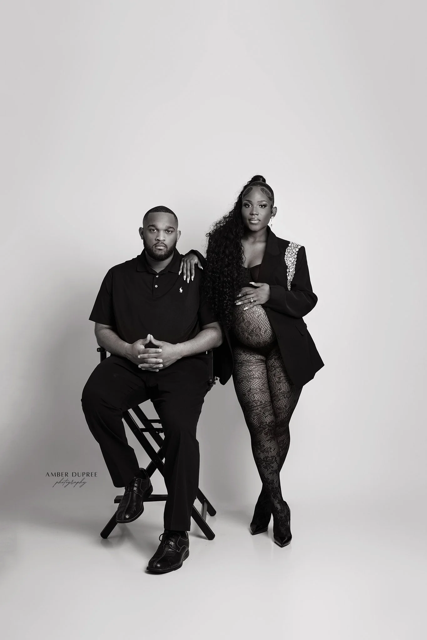 black and white maternity photo Nashville